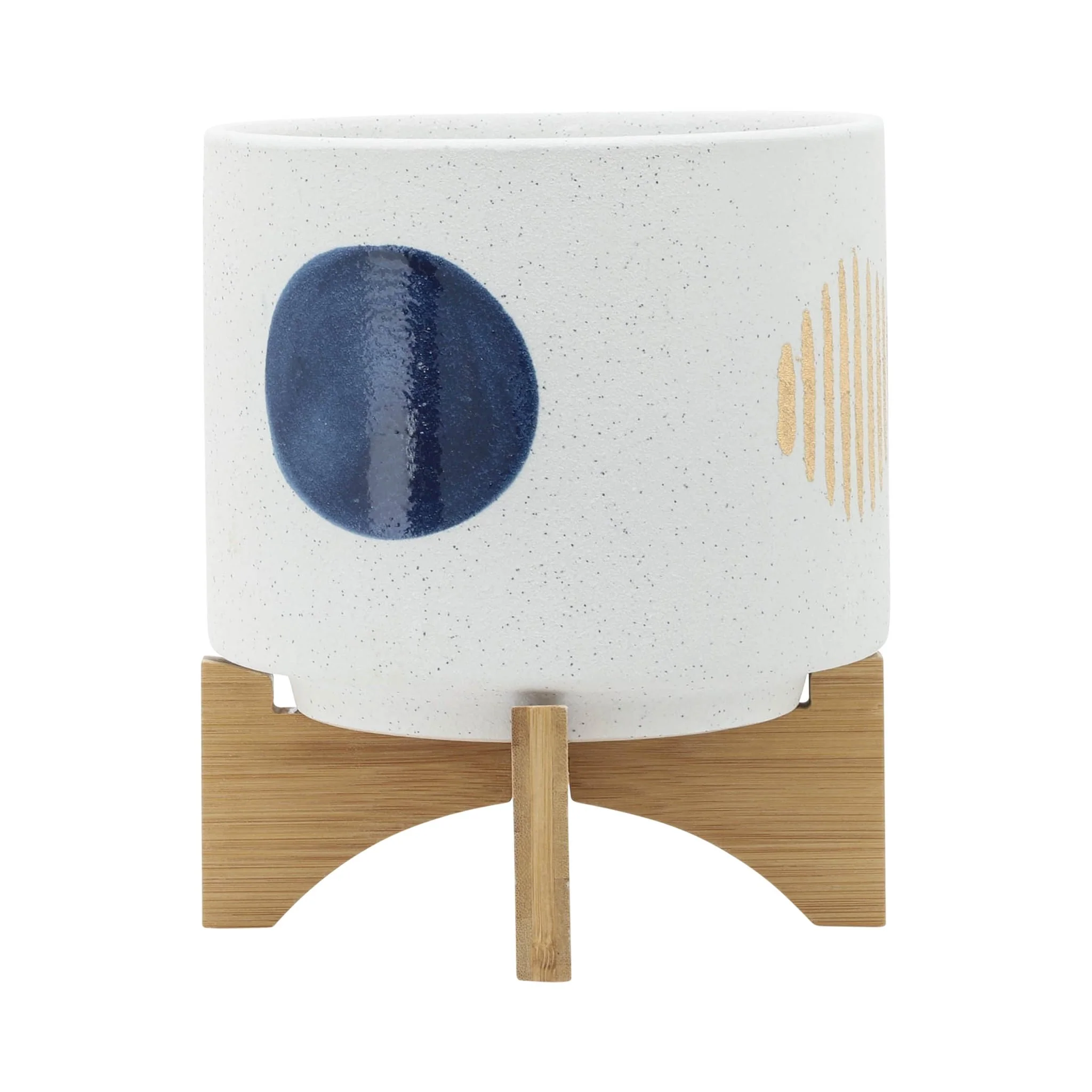 S/2 5/8" Funky Planter W/ Stand, White - Image 2