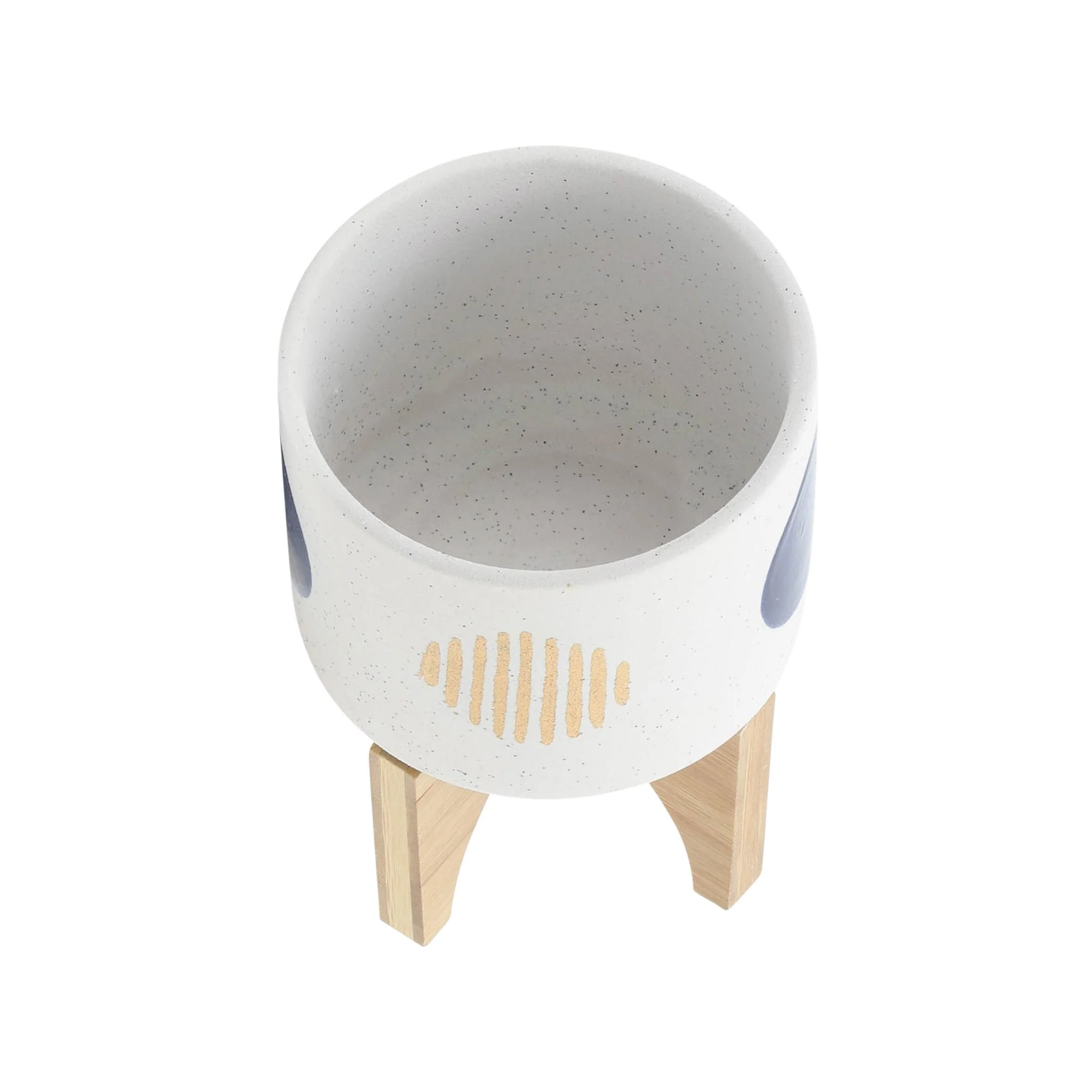 S/2 5/8" Funky Planter W/ Stand, White - Image 5