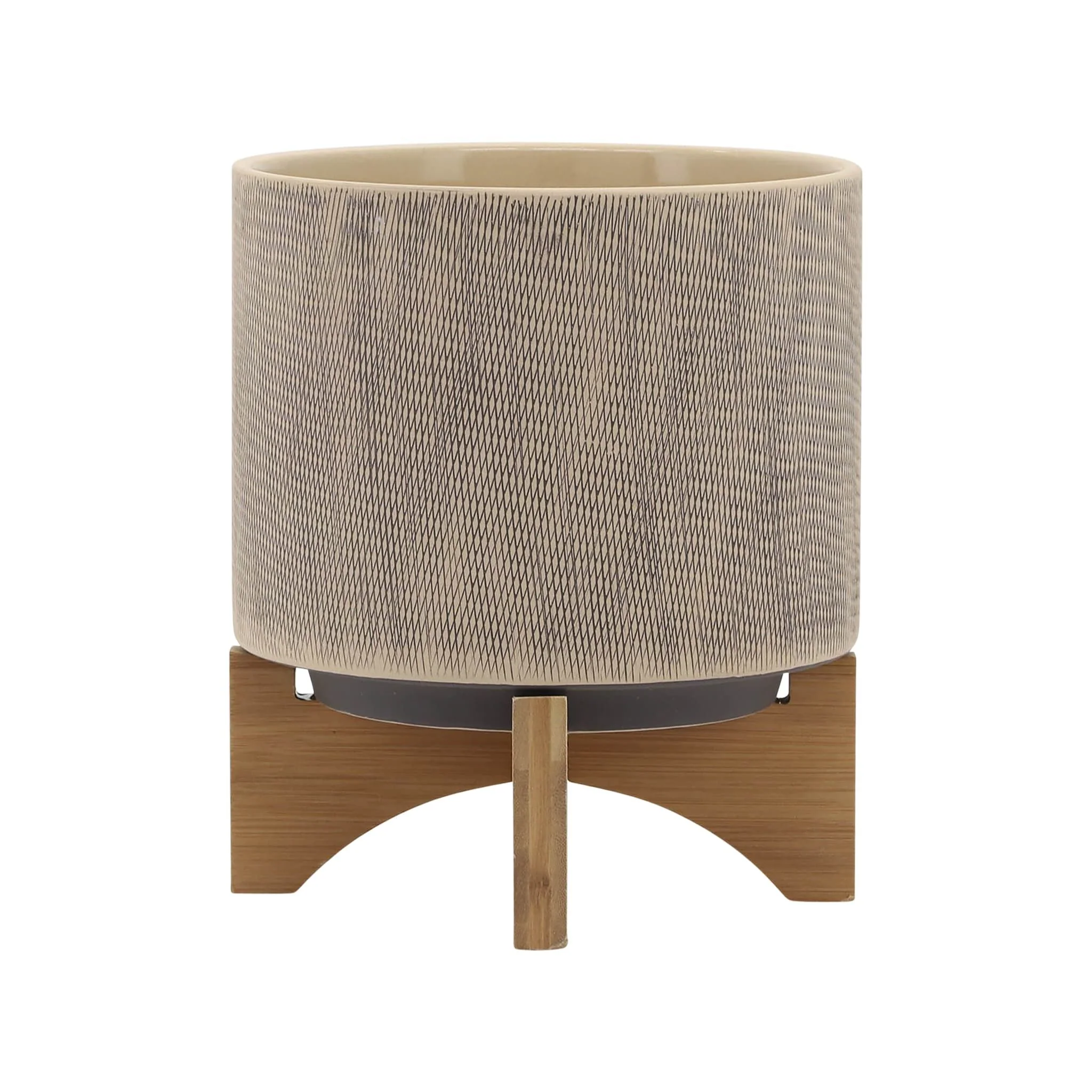 S/2 5/8" Mesh Planter W/ Stand, Tan - Image 2