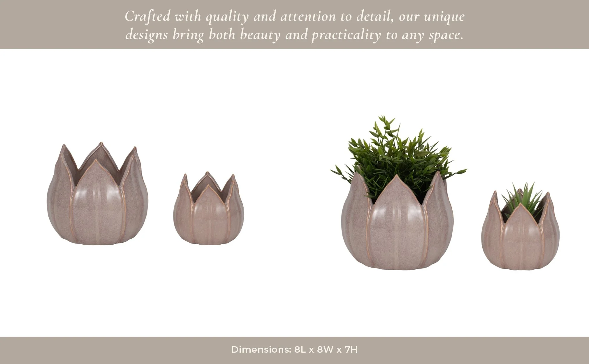 S/2 5/8" Petal Planters, Lavender - Image 6