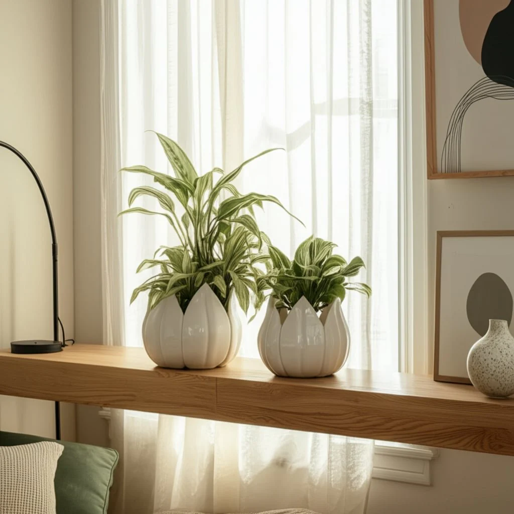 S/2 5/8" Petal Planters, White - Image 9