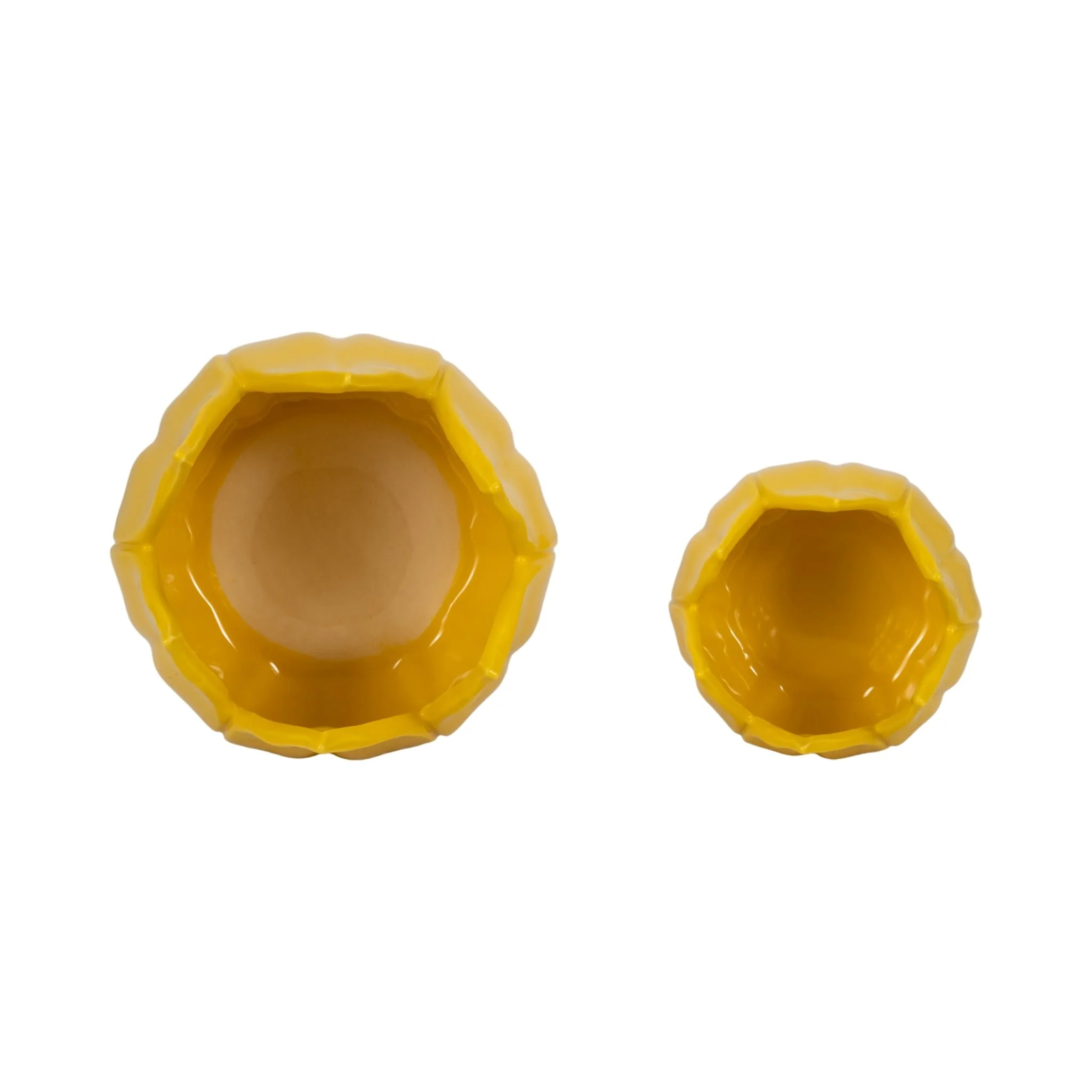 S/2 5/8" Petal Planters, Yellow - Image 6