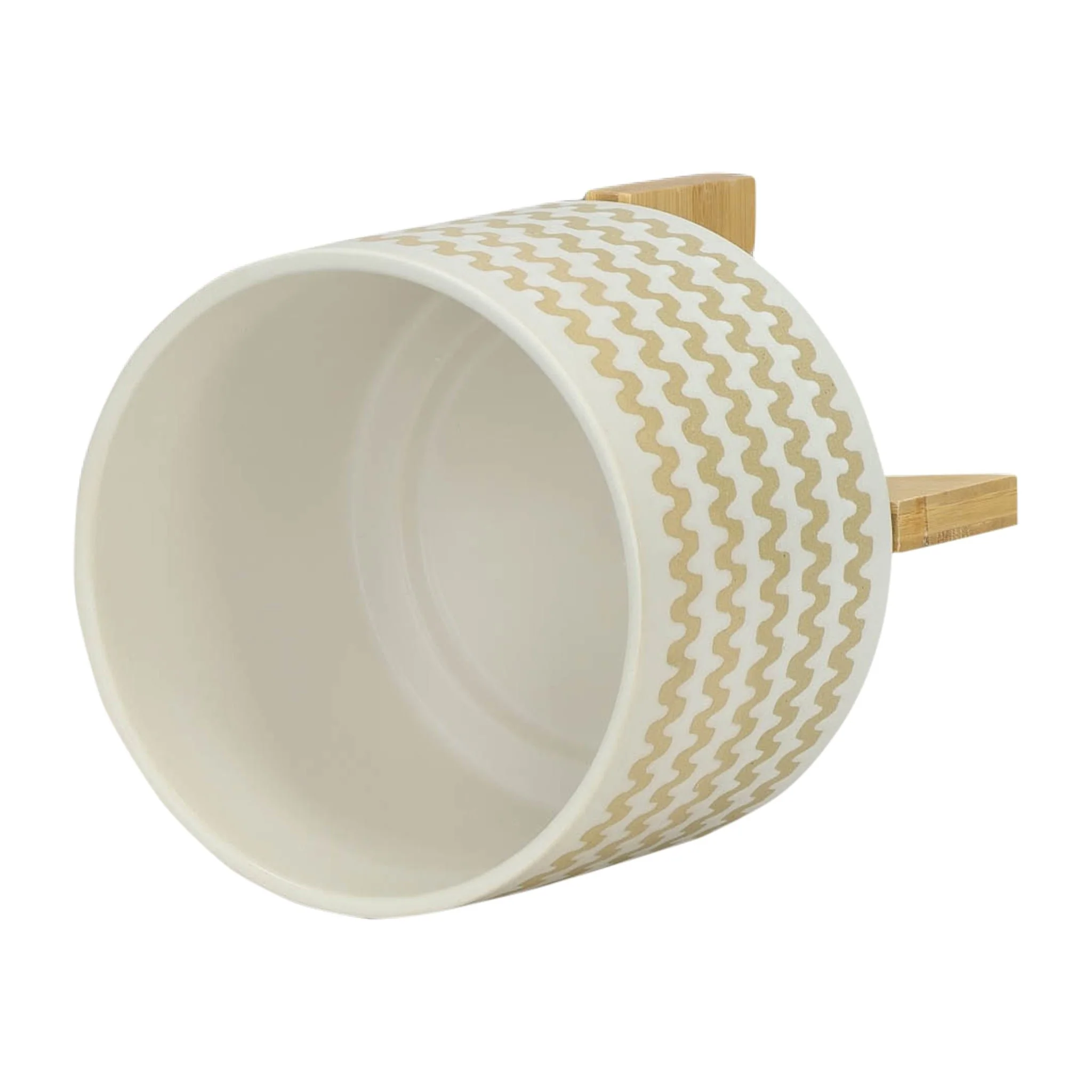 S/2 5/8" Zig-zag Planter W/ Stand, White - Image 7