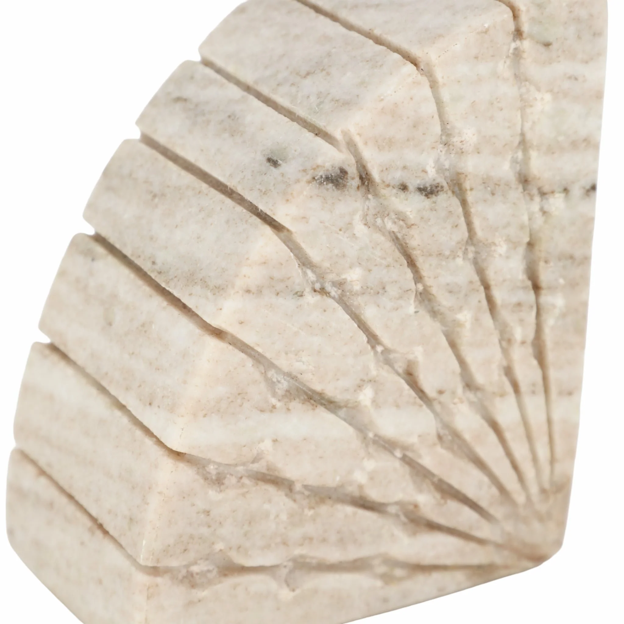 S/2 5" Semi Circle Onyx Marble Bookends, Tan - Image 4