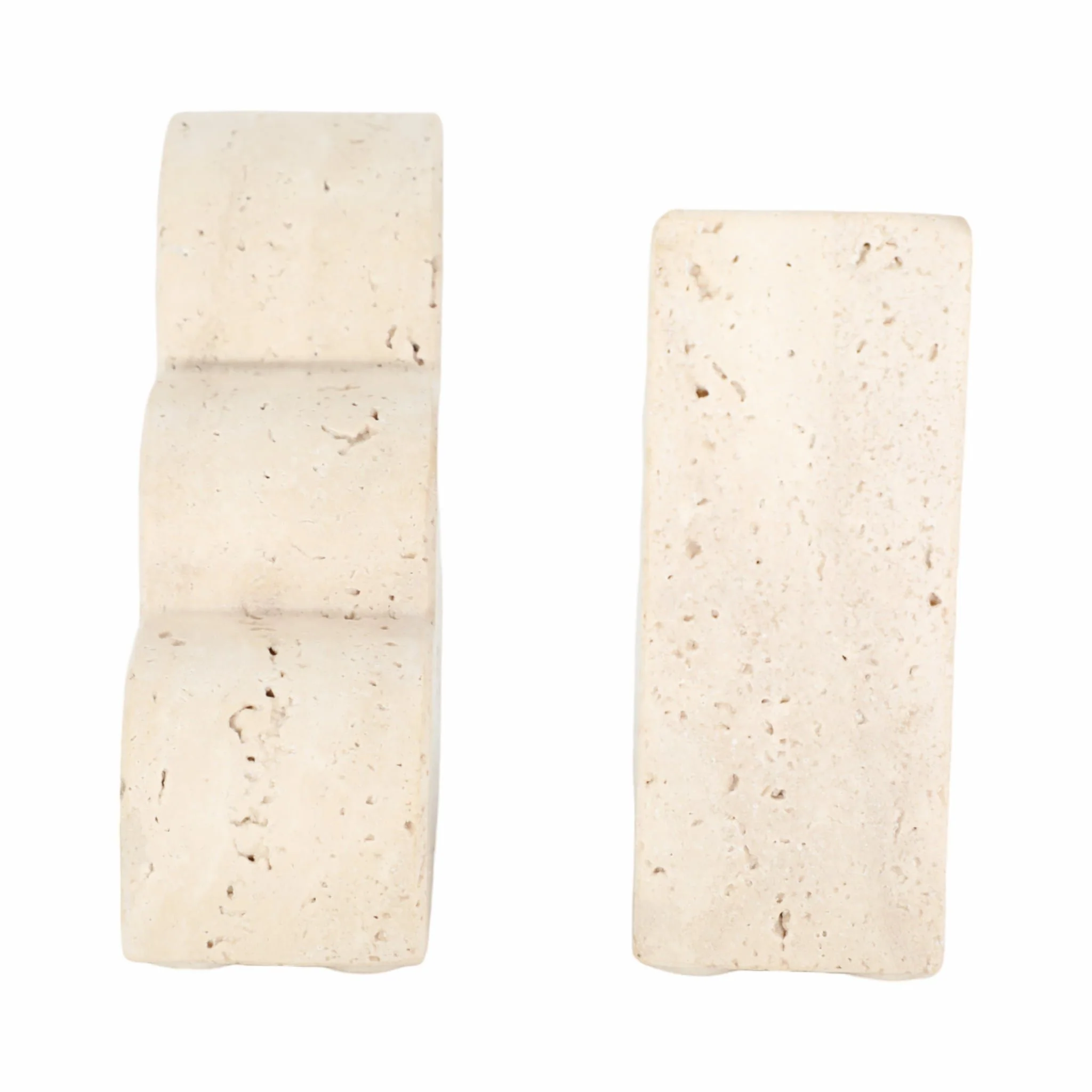 S/2 5" Travertine Cloud Bookends, Tan - Image 4