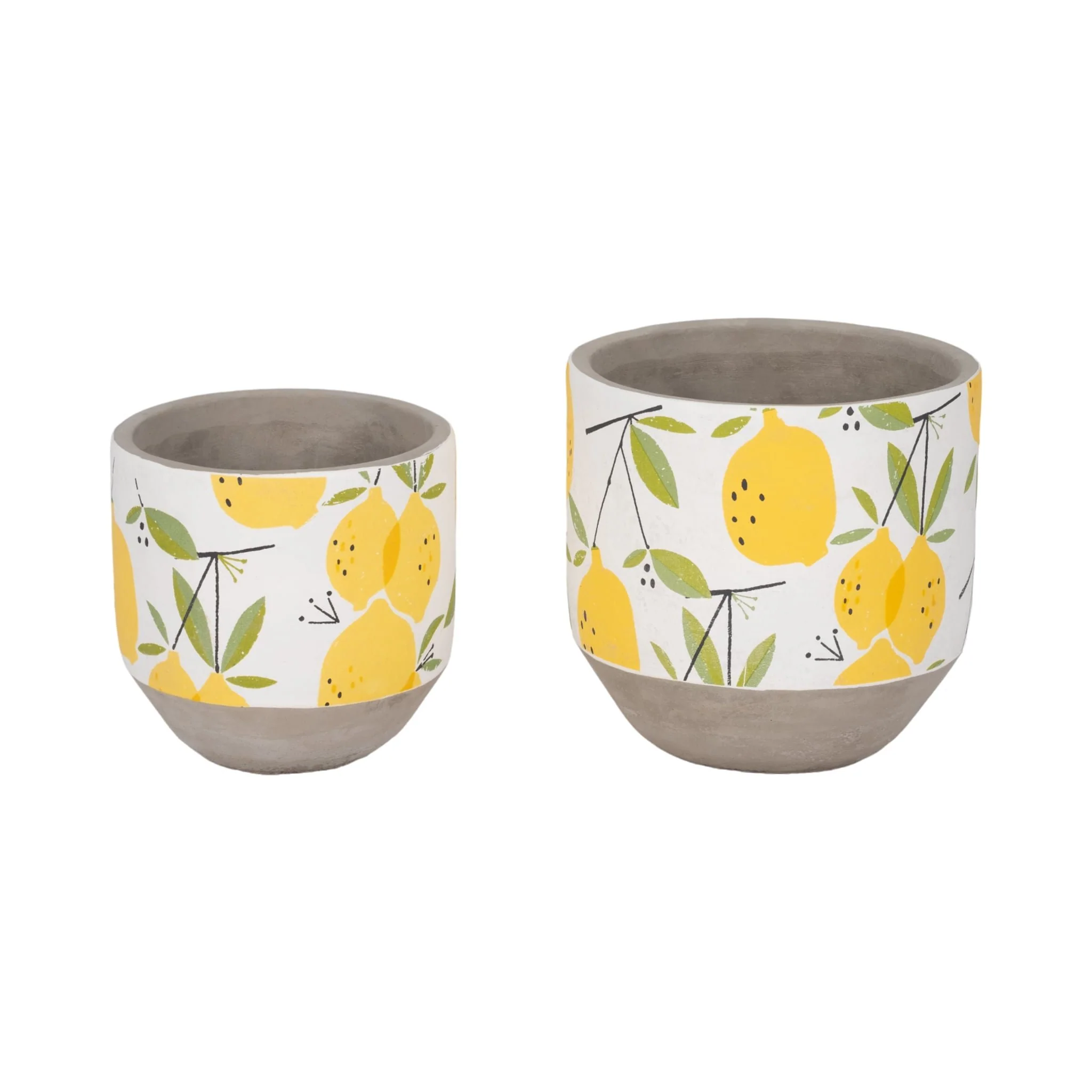 S/2 6/7" Growing Lemons Planter, Multi - Image 2