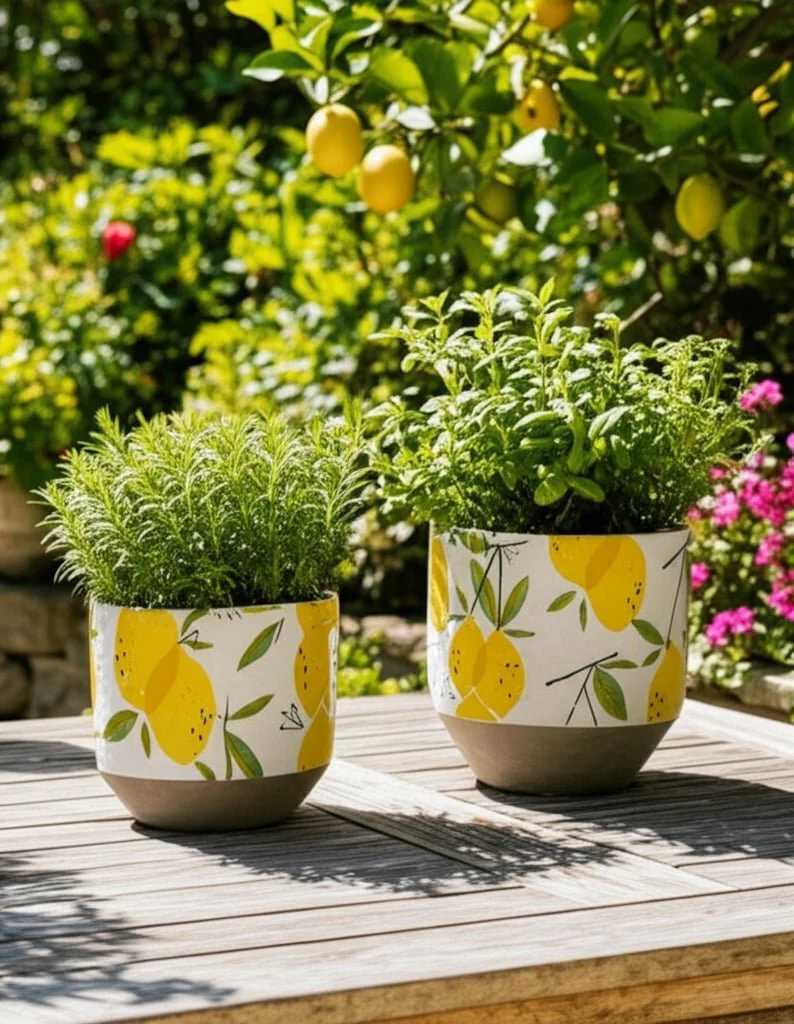 S/2 6/7" Growing Lemons Planter, Multi - Image 8