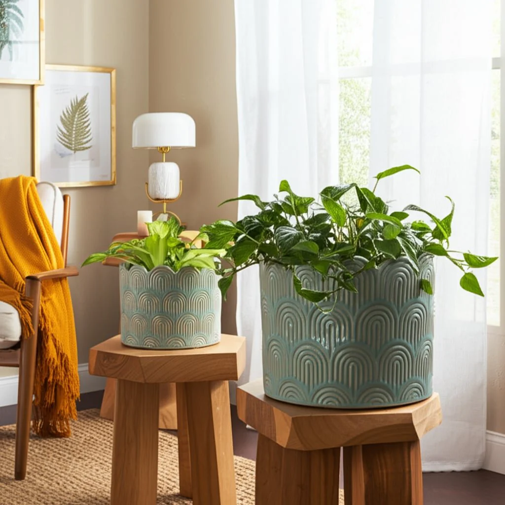 S/2 6/8"  Arch Planters, Sage Green - Image 10