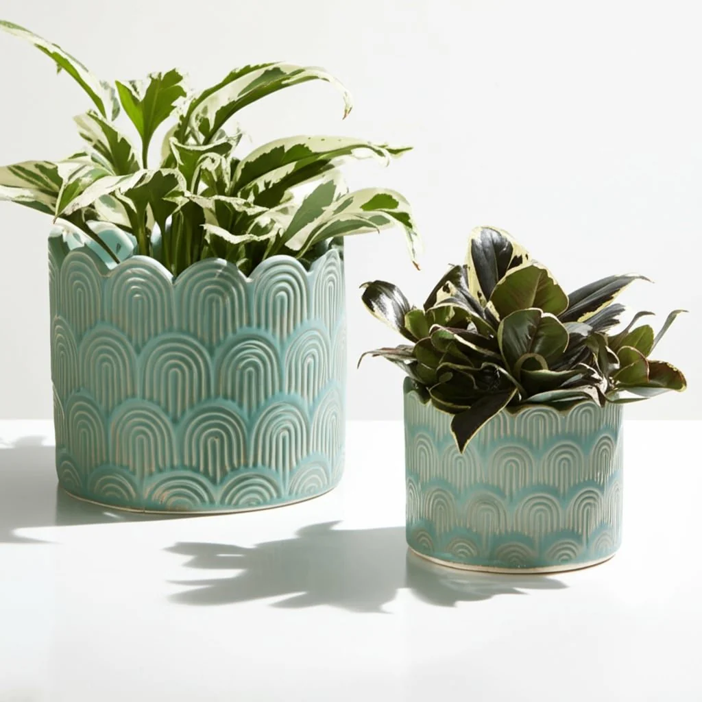 S/2 6/8"  Arch Planters, Sage Green - Image 12