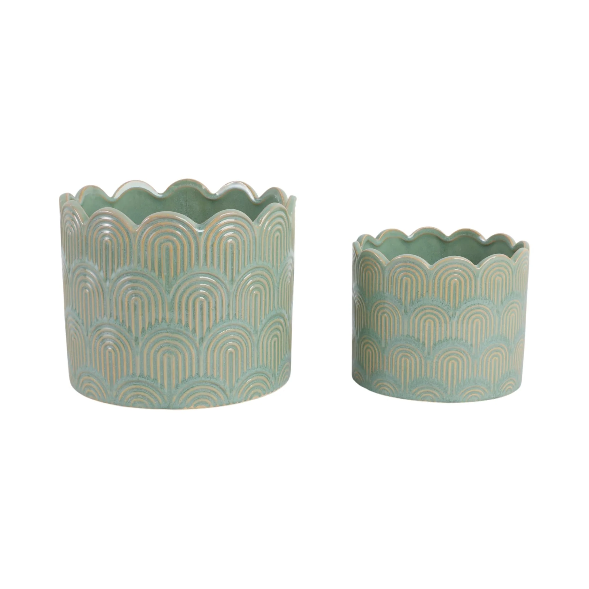 S/2 6/8"  Arch Planters, Sage Green - Image 2