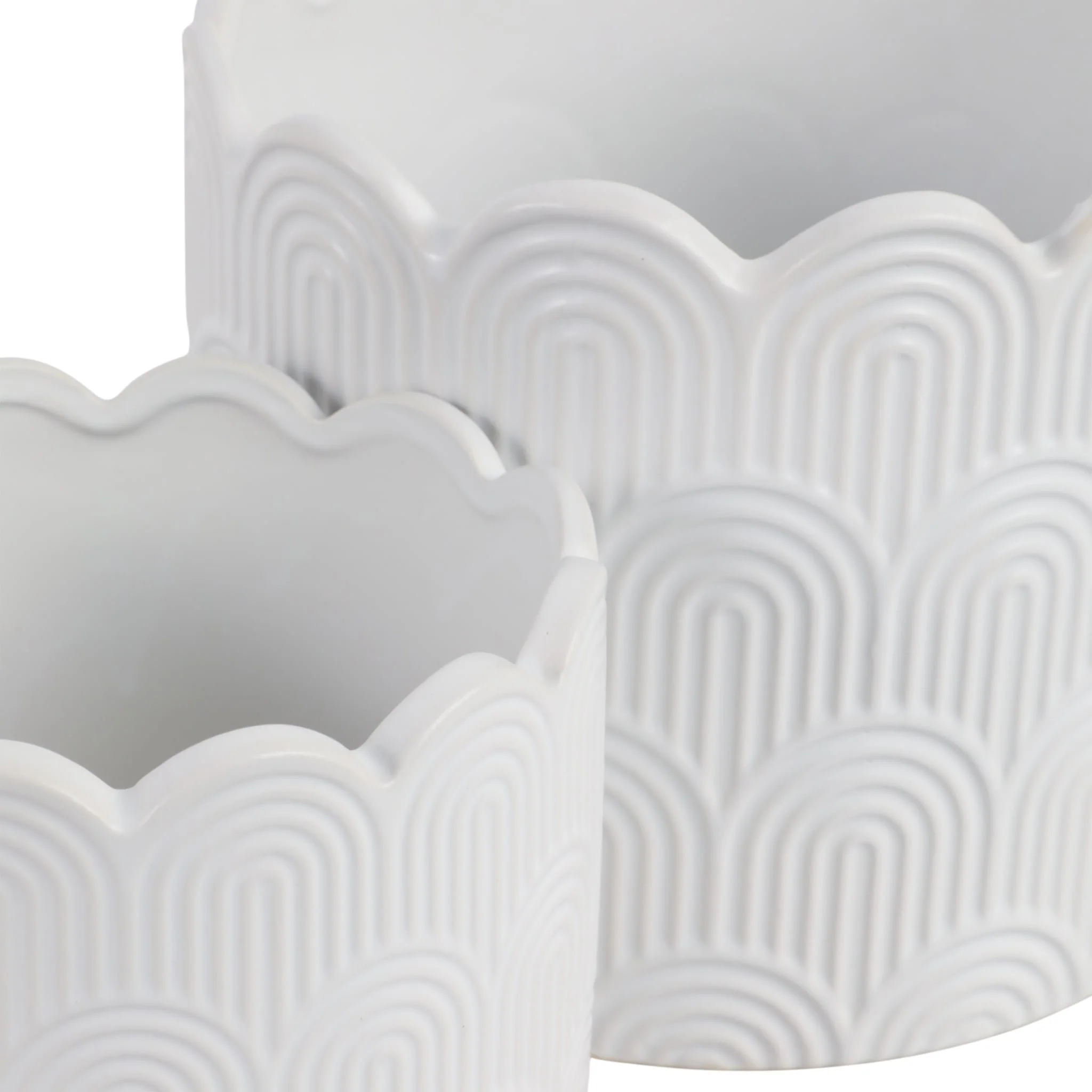 S/2 6/8"  Arch Planters,  White - Image 5
