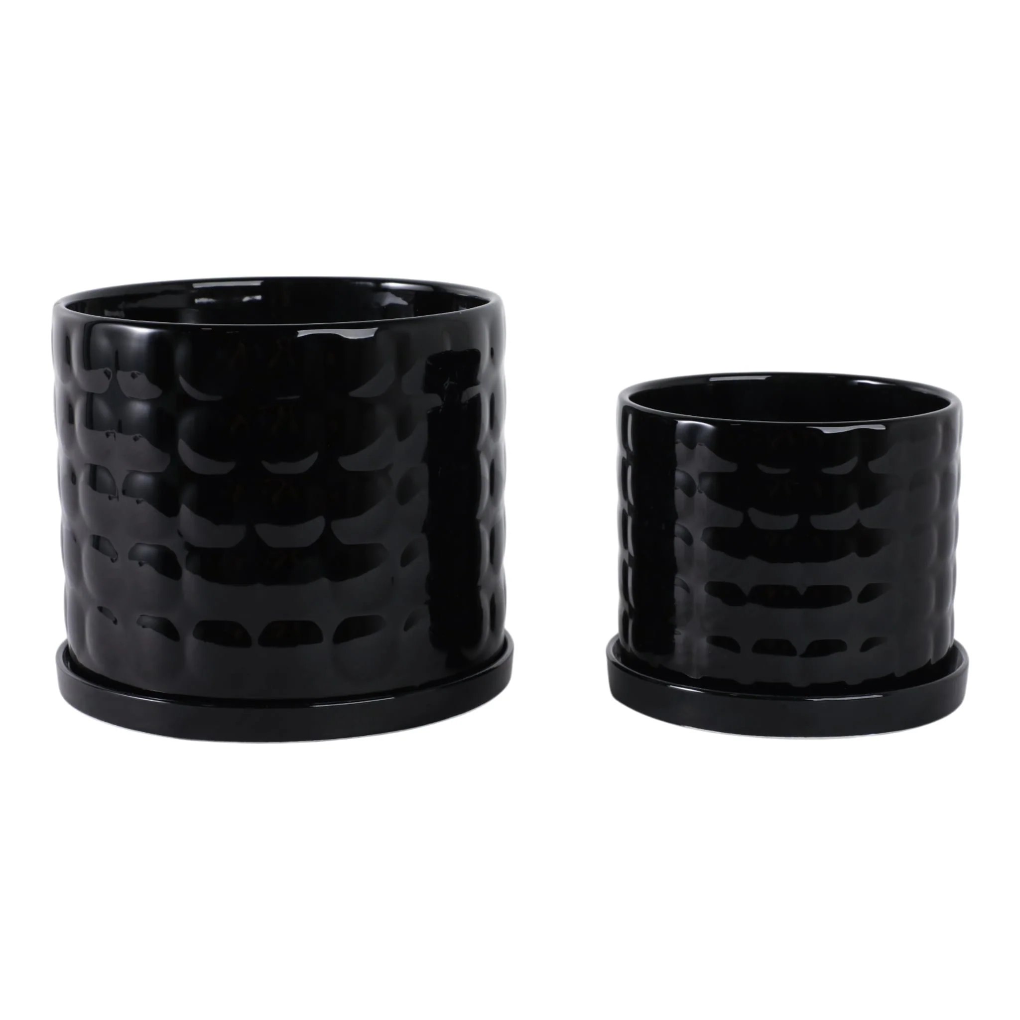 S/2 6/8" Bubble Planter, Black - Image 3