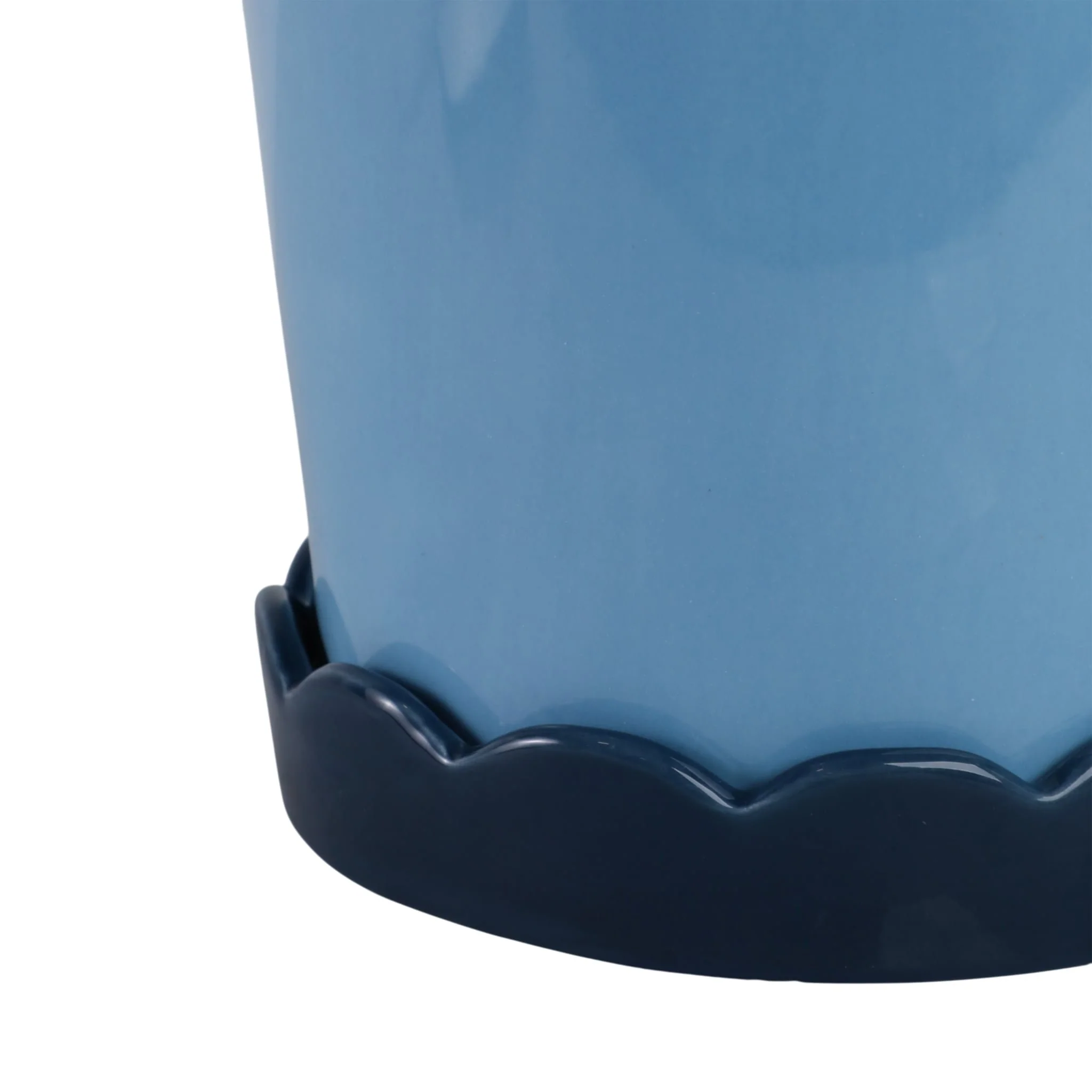 S/2 6/8" Color Block Scallop Edge Planters, Blue - Image 5