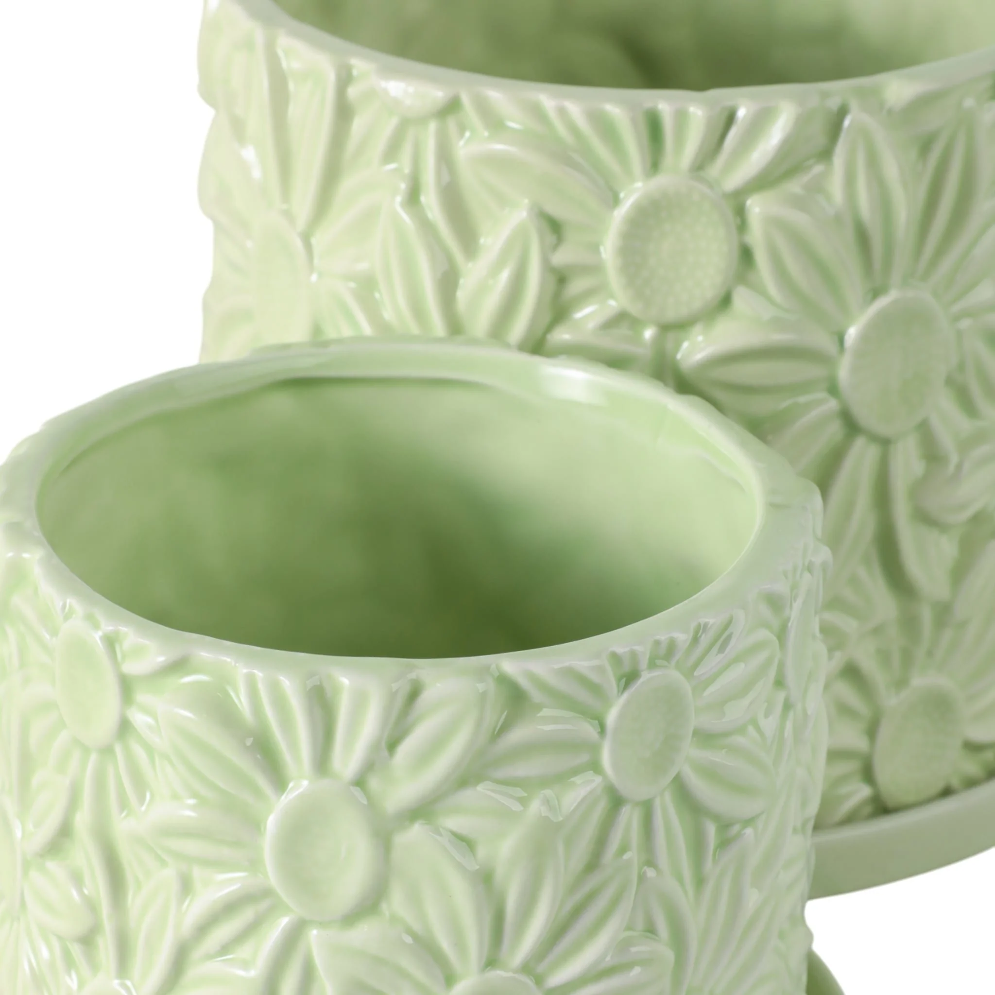 S/2 6/8" Daisy Flower Planter, Green - Image 6