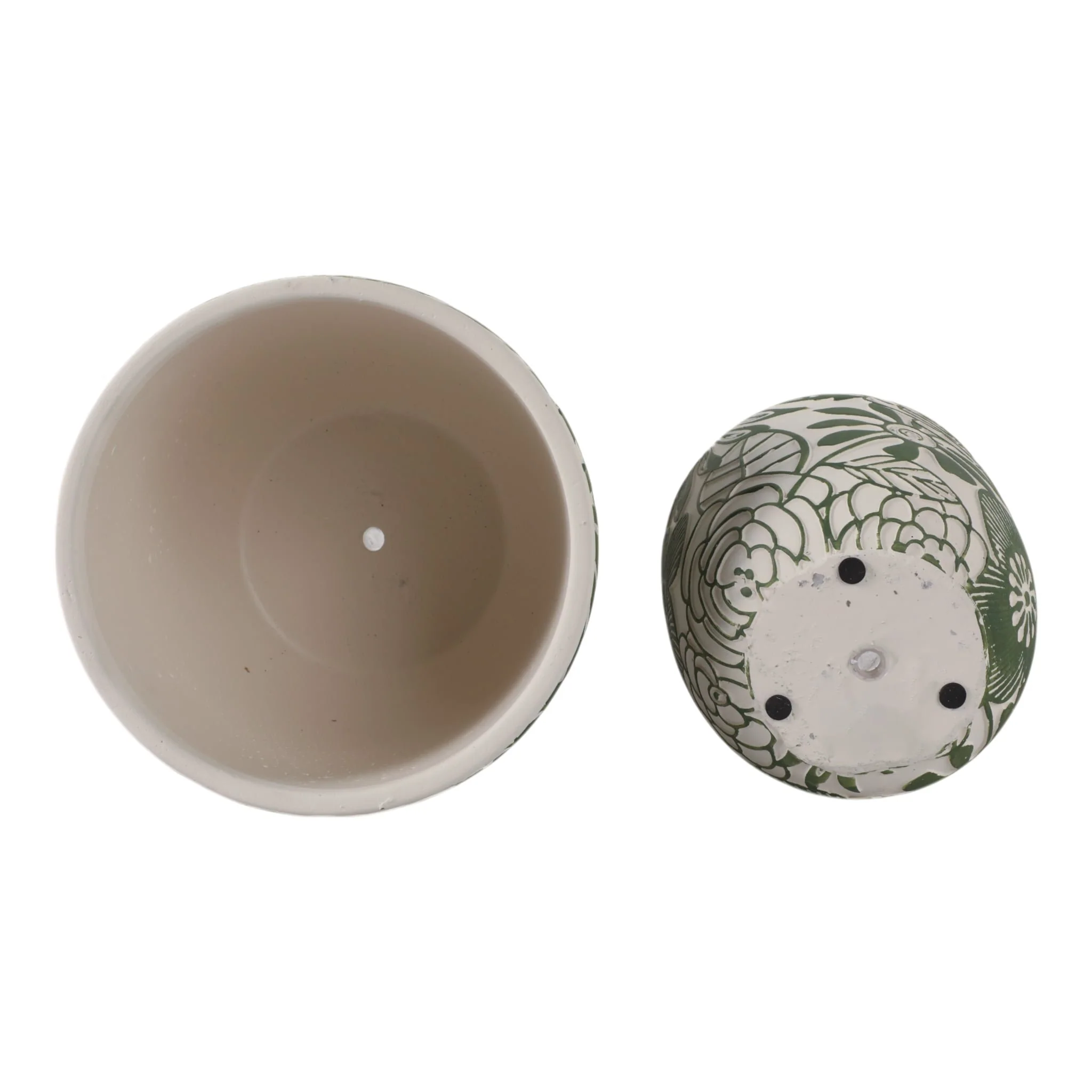 S/2 6/8" Flower Power Planters, White/ Green - Image 6