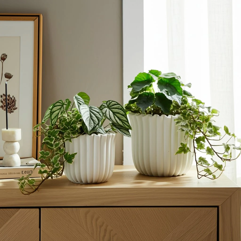 S/2 6/8" Fluted Planters, White - Image 11