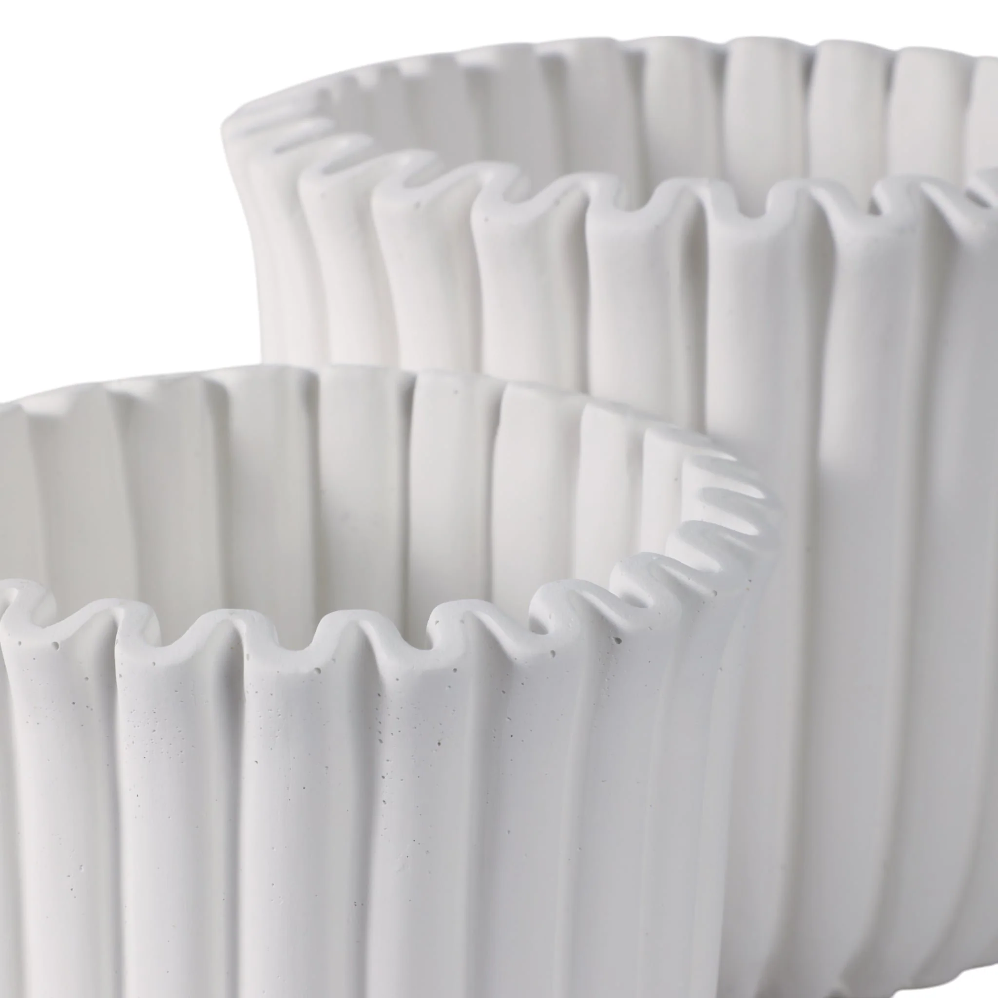 S/2 6/8" Fluted Planters, White - Image 5