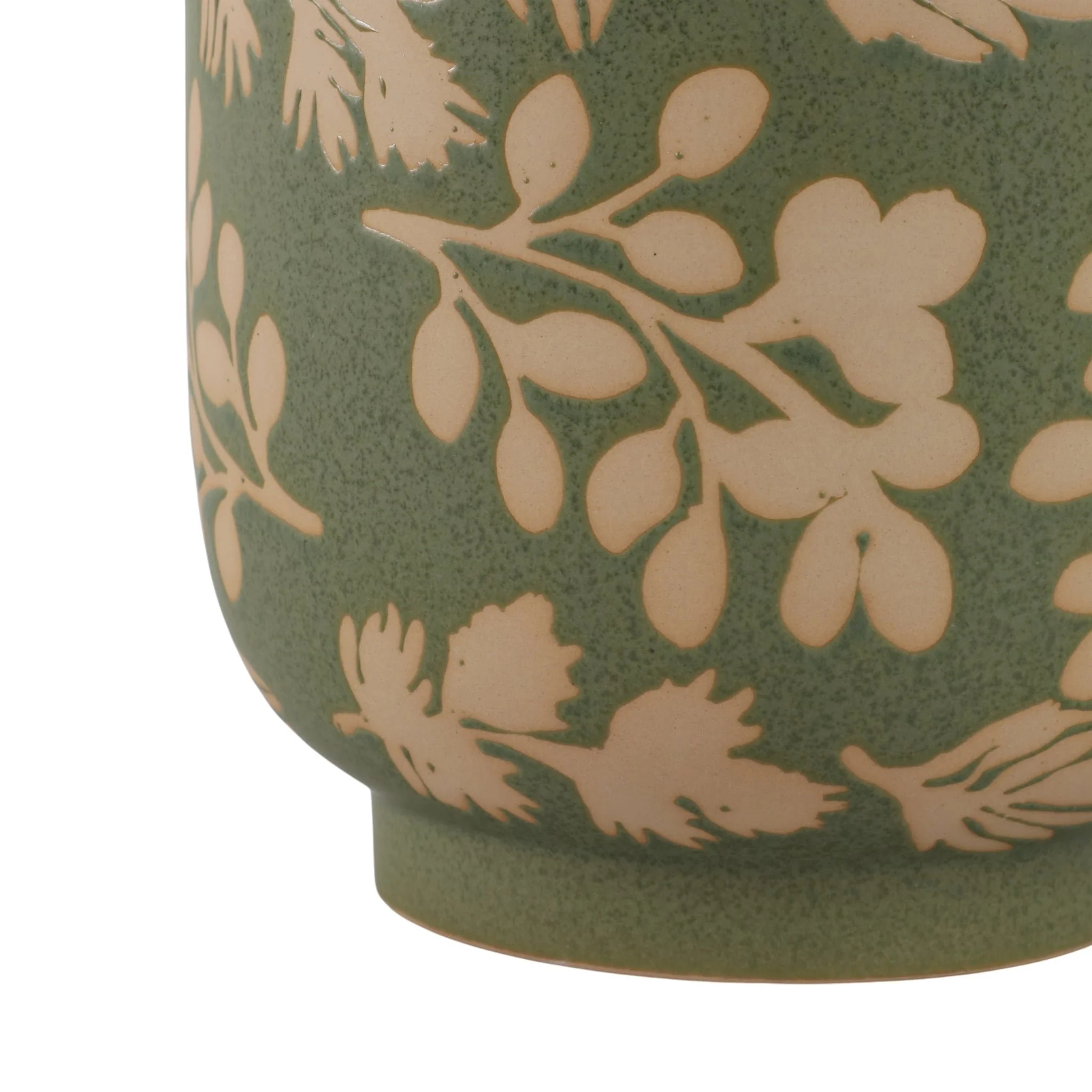 S/2 6/8" Hand Painted Leaves Planters, Green/tan - Image 6
