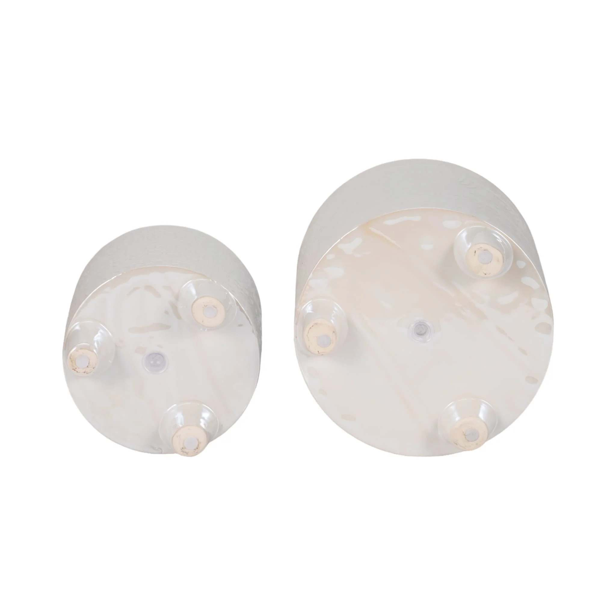 S/2 6/8" Iridescent Boheme Footed Planters, Ivory - Image 7