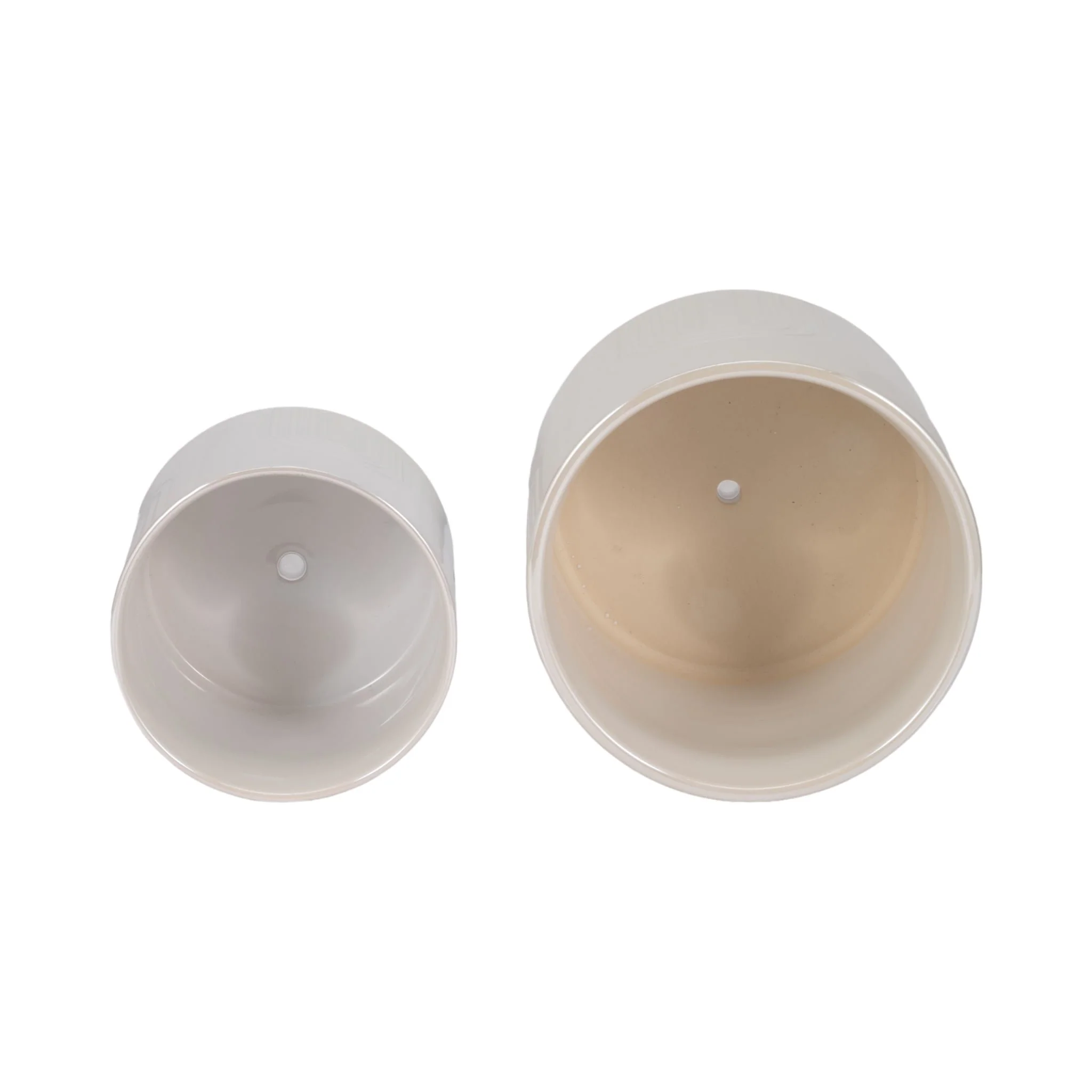 S/2 6/8" Iridescent Bravais Footed Planters, Ivory - Image 6
