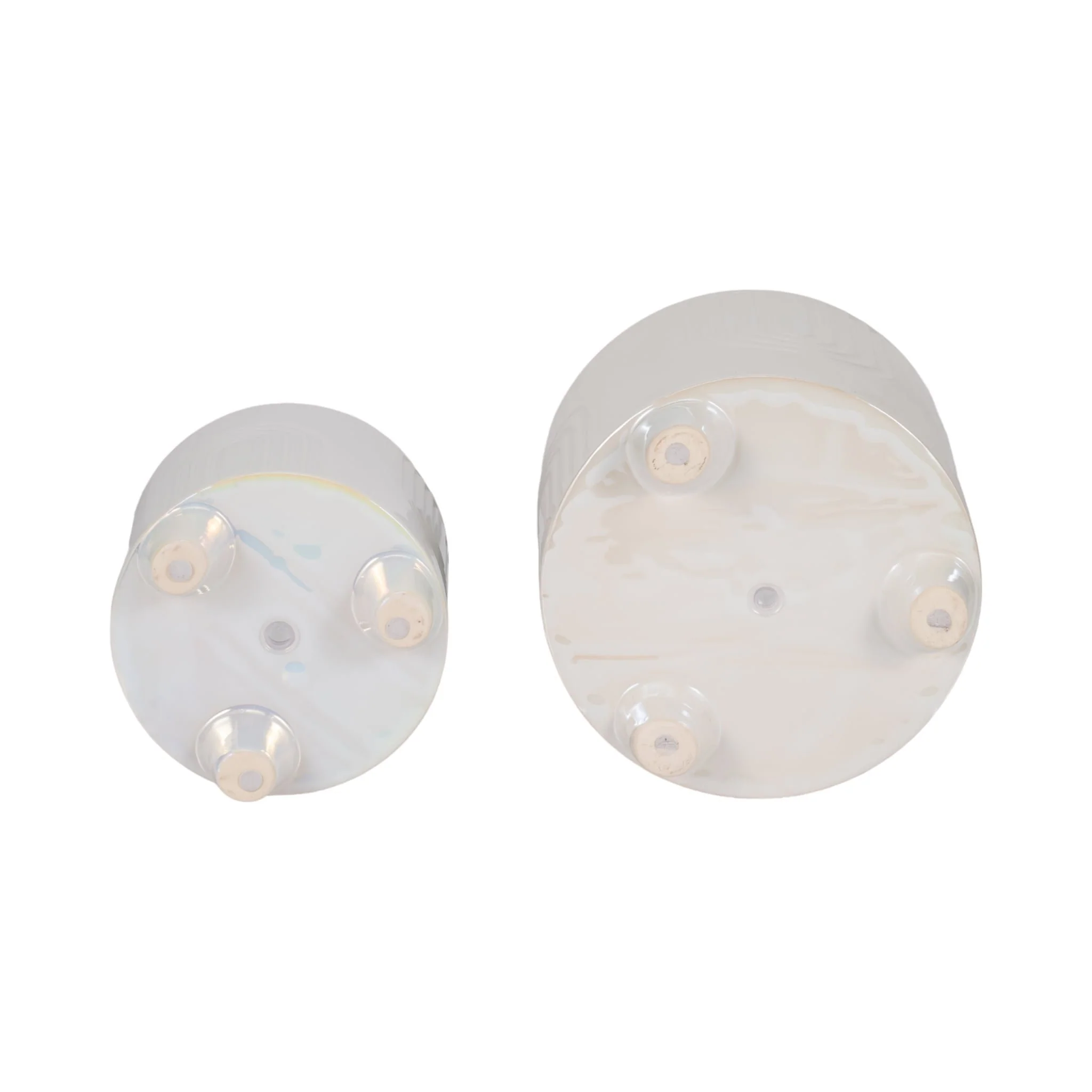 S/2 6/8" Iridescent Bravais Footed Planters, Ivory - Image 7