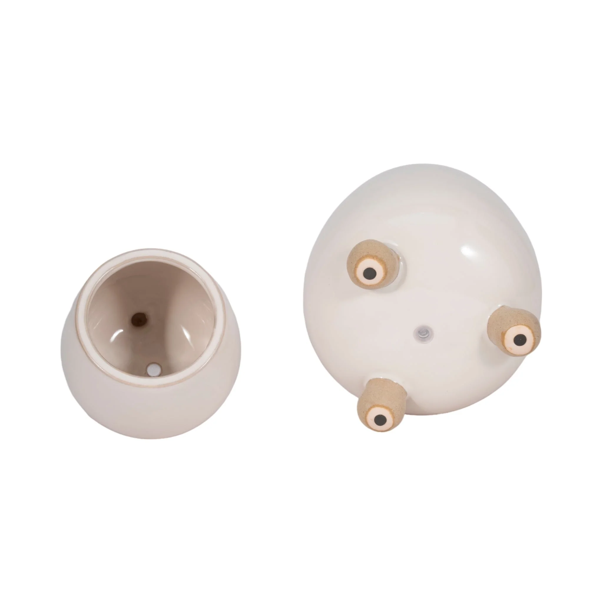 S/2 6/8" Knobby Feet Planters, Cream - Image 6