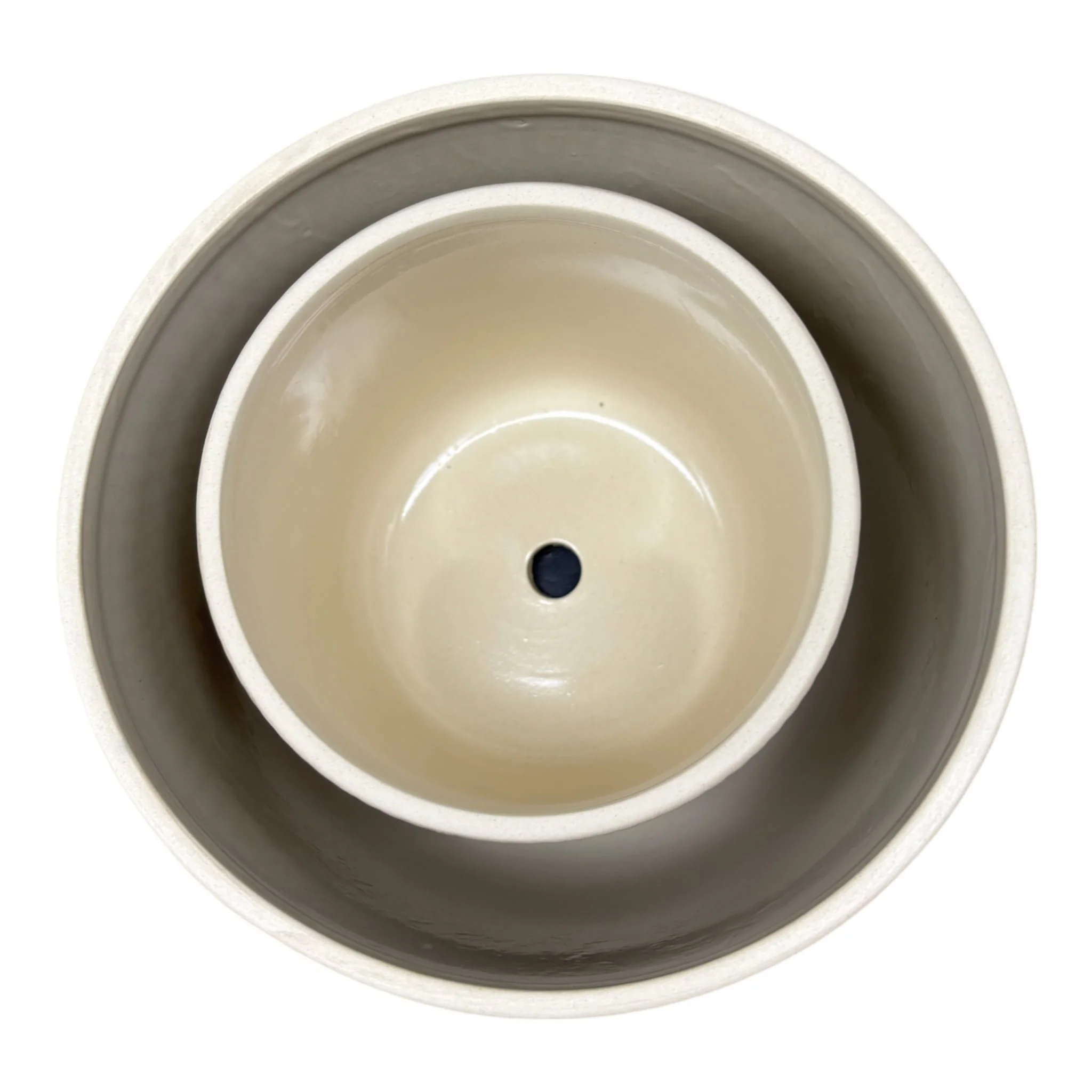 S/2 6/8" Mesh Look Saucer Planters, Tan/black - Image 3