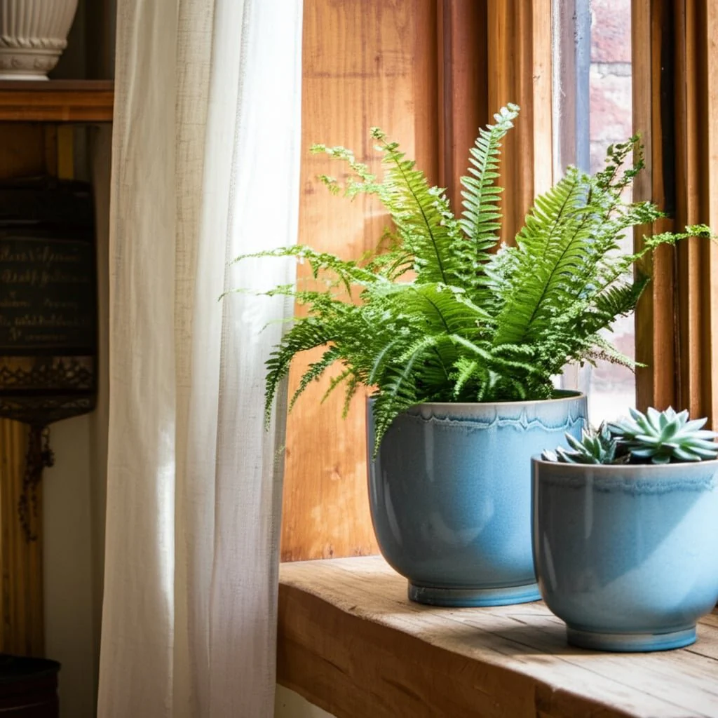S/2 6/8" Reactive Glazed Planters, Blue - Image 10