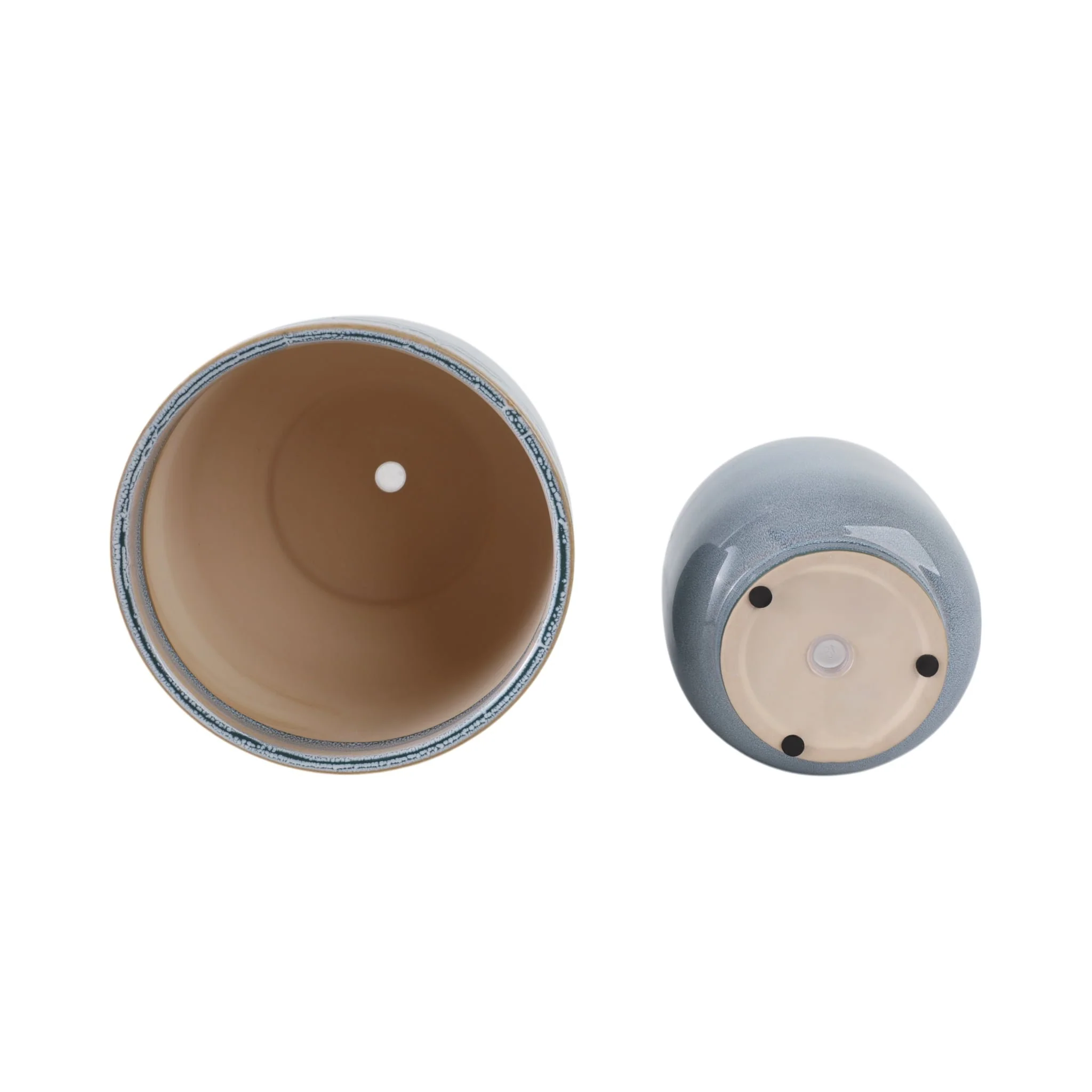 S/2 6/8" Reactive Glazed Planters, Blue - Image 5