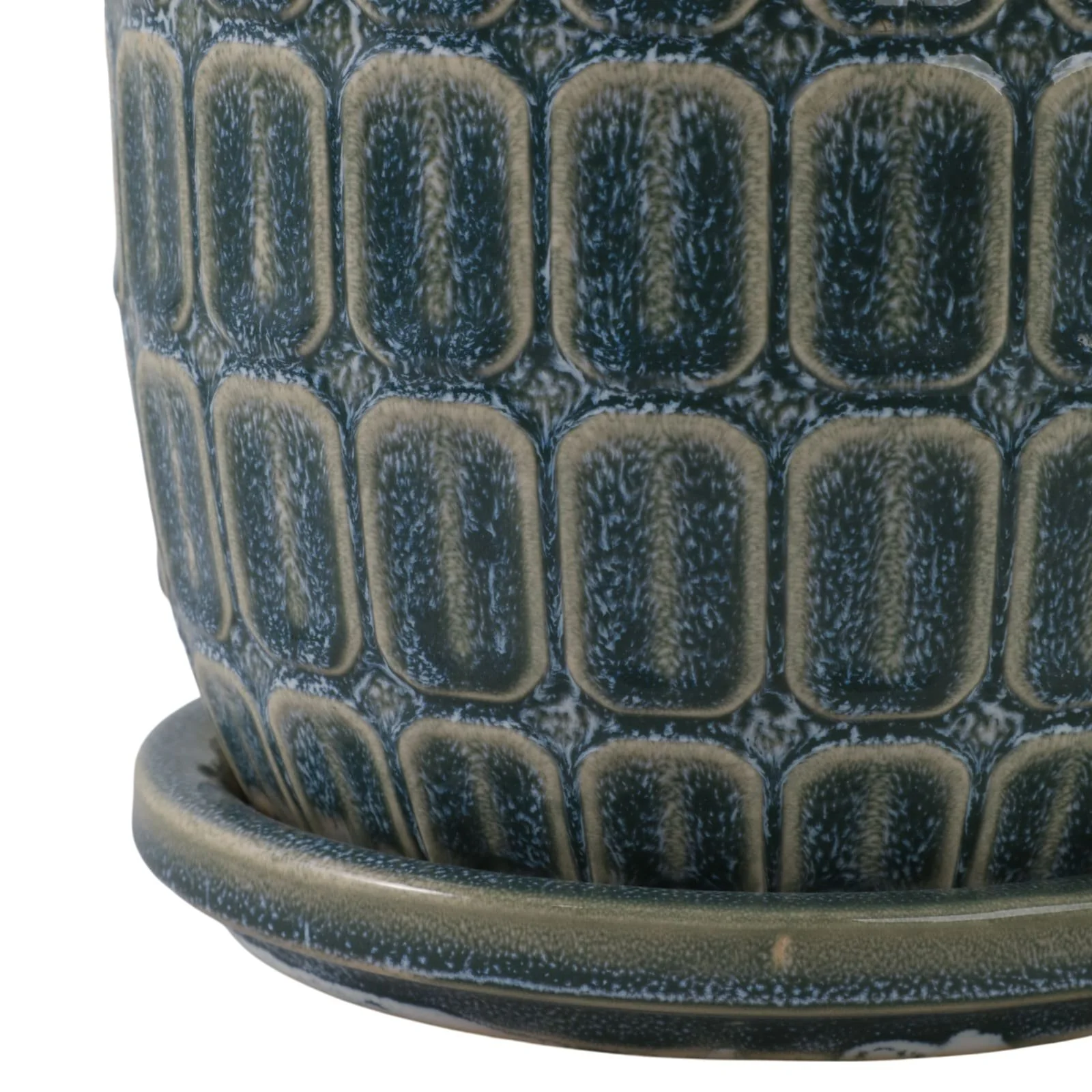 S/2 6/8" Squoval Design Saucer Planters, Blue - Image 5