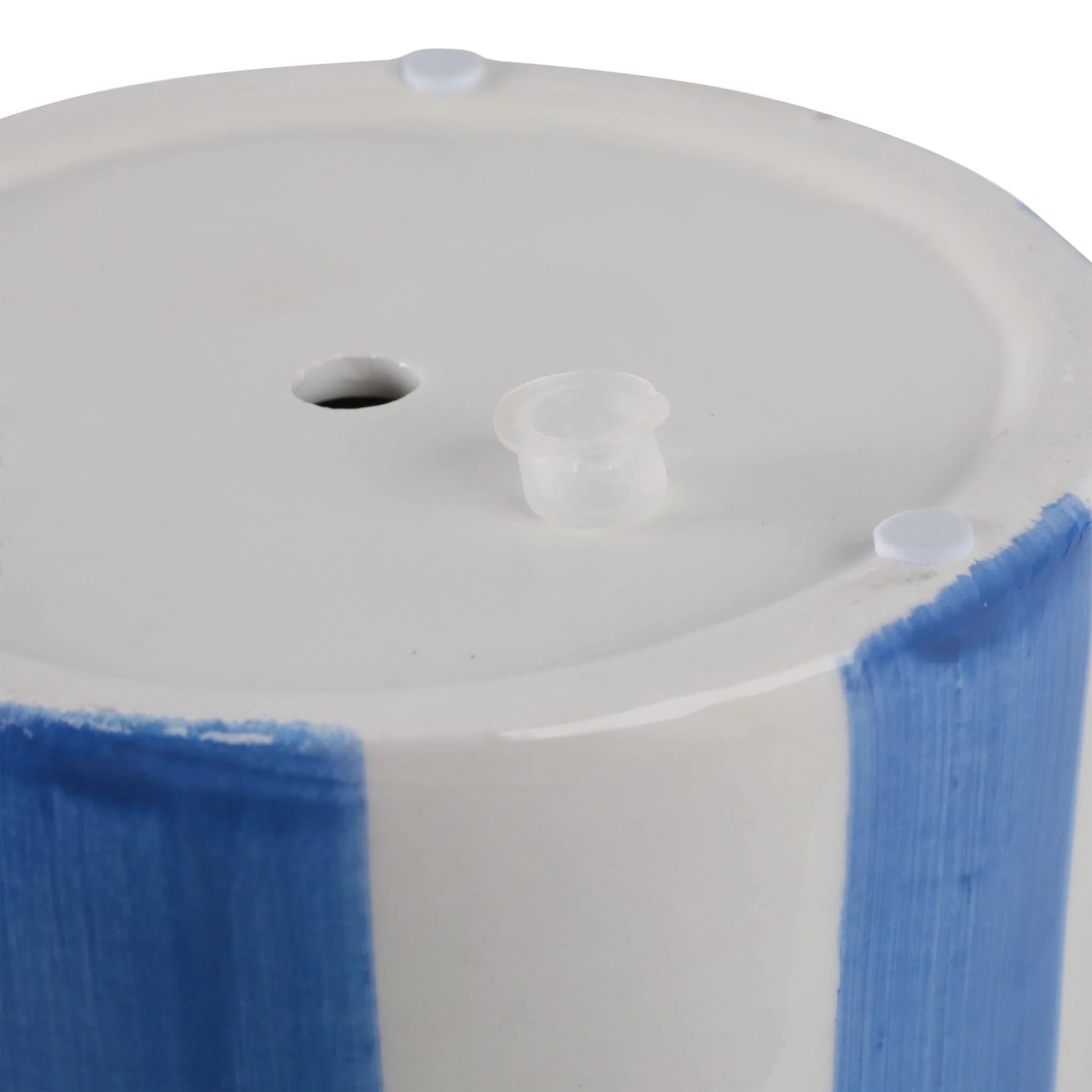S/2 6/8" Striped Scallop Edge Planters, White/blue - Image 8
