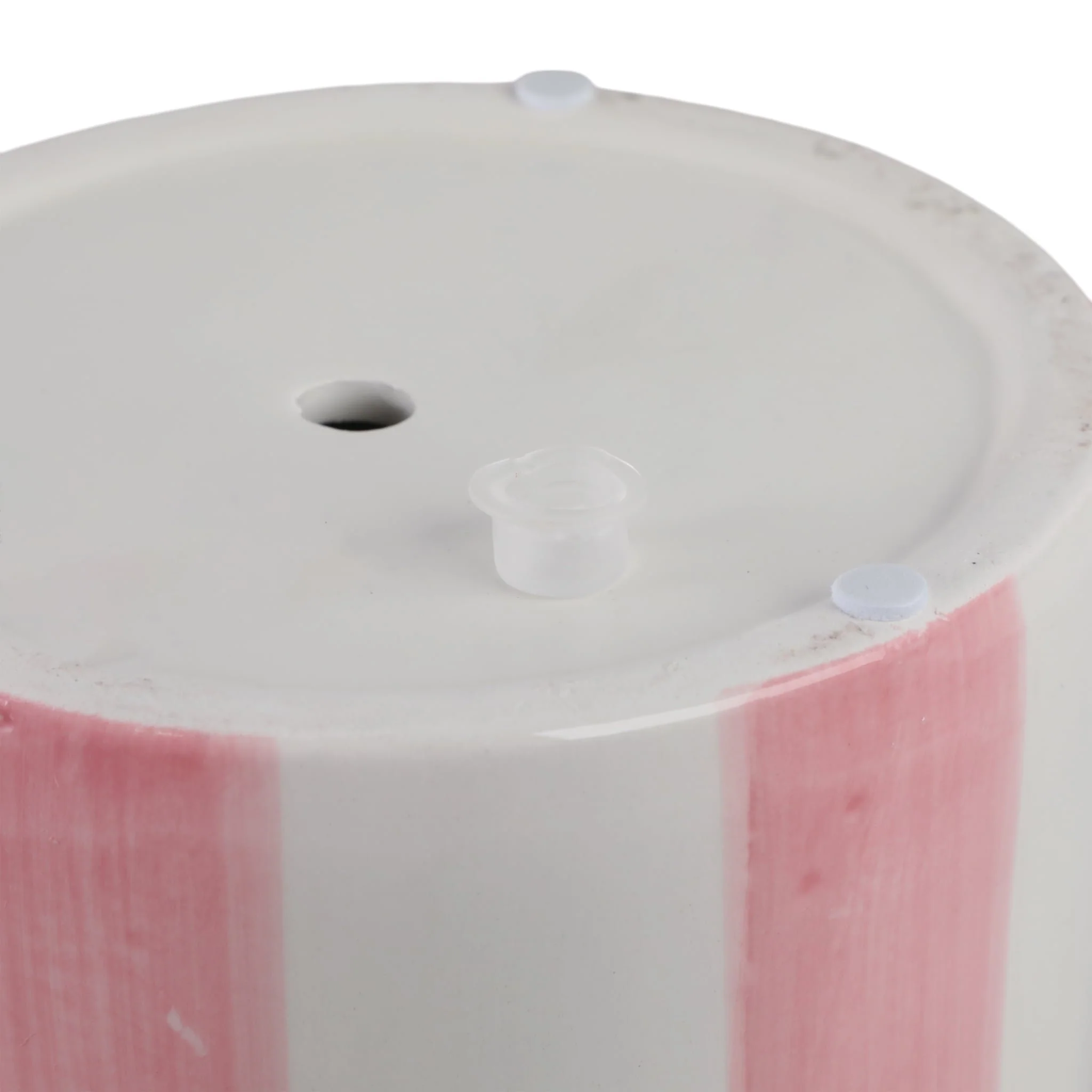 S/2 6/8" Striped Scallop Edge Planters, White/pink - Image 8
