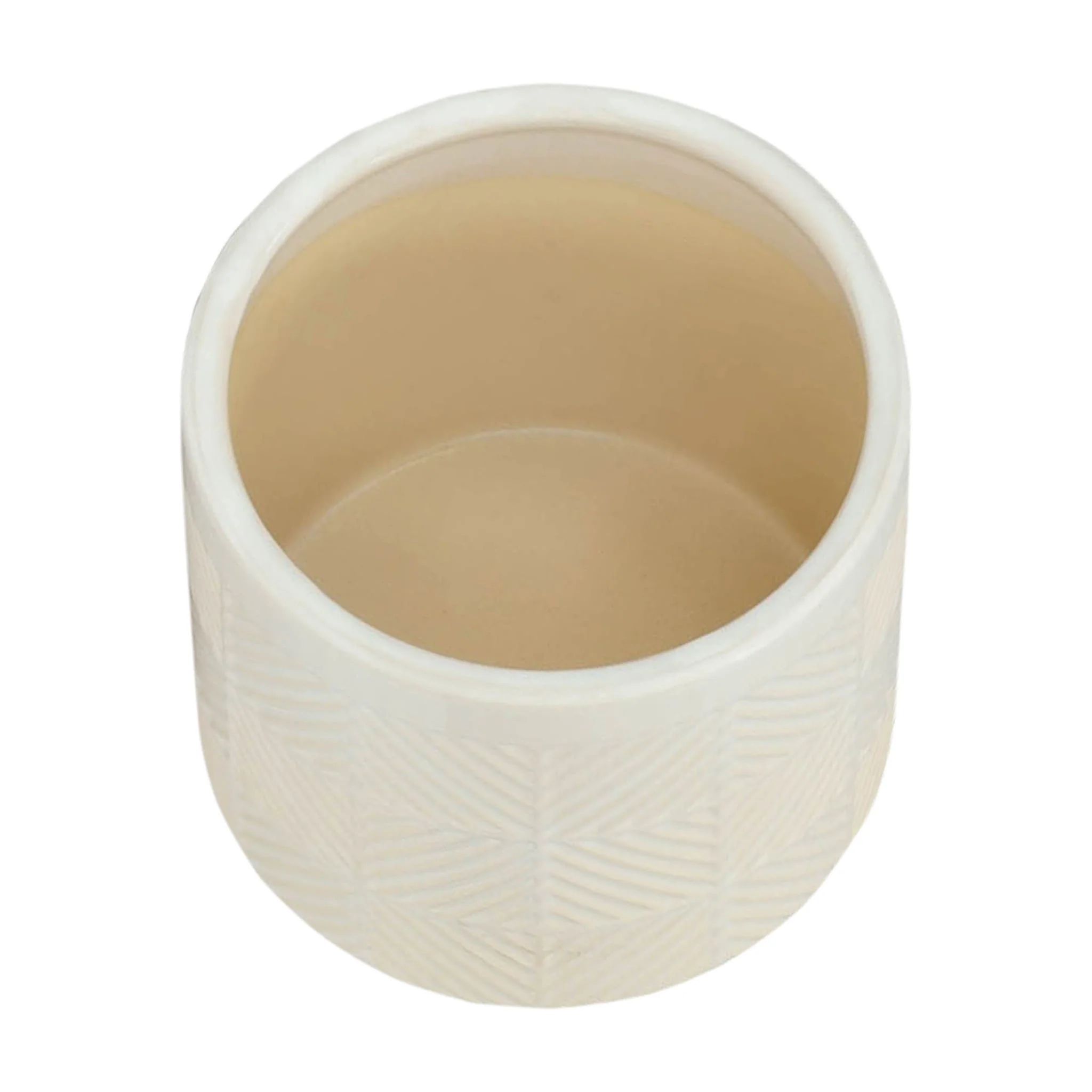 S/2 6/8" Textured Planters, Shiny White - Image 4