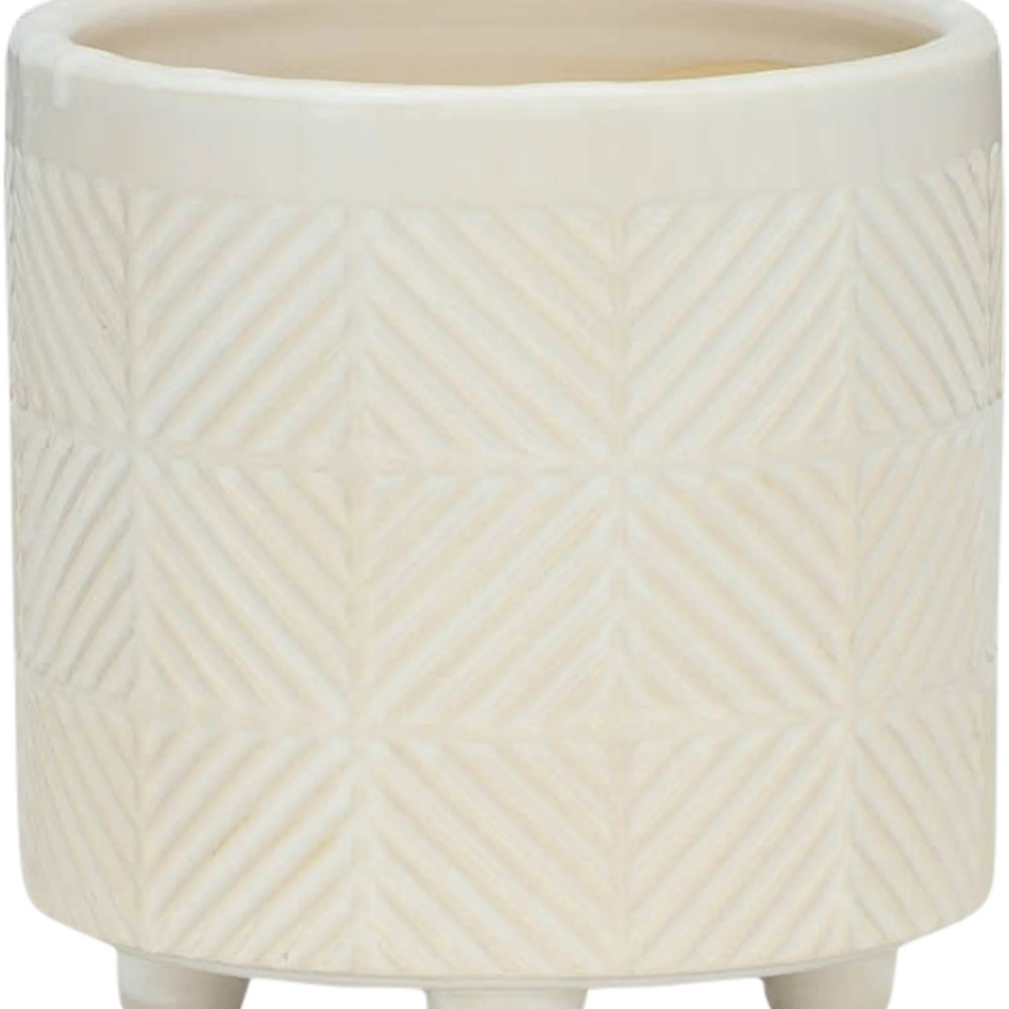 S/2 6/8" Textured Planters, Shiny White - Image 6