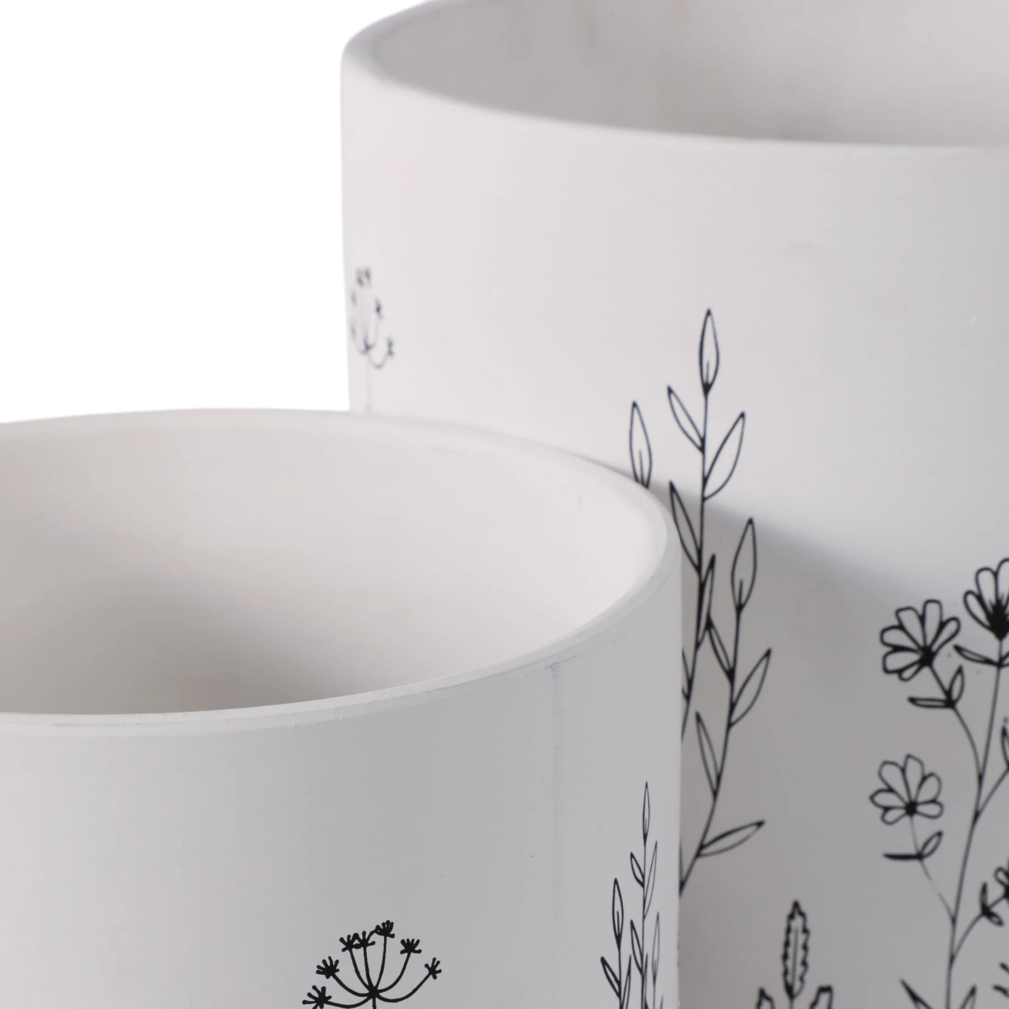 S/2 6/8" Wildflower Field Planters, White/navy - Image 3