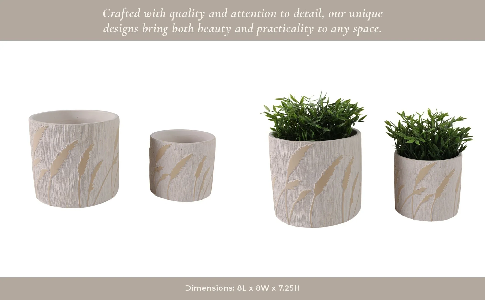 S/2 6/8" Wispy Wildflowers Planters, Ivory - Image 14