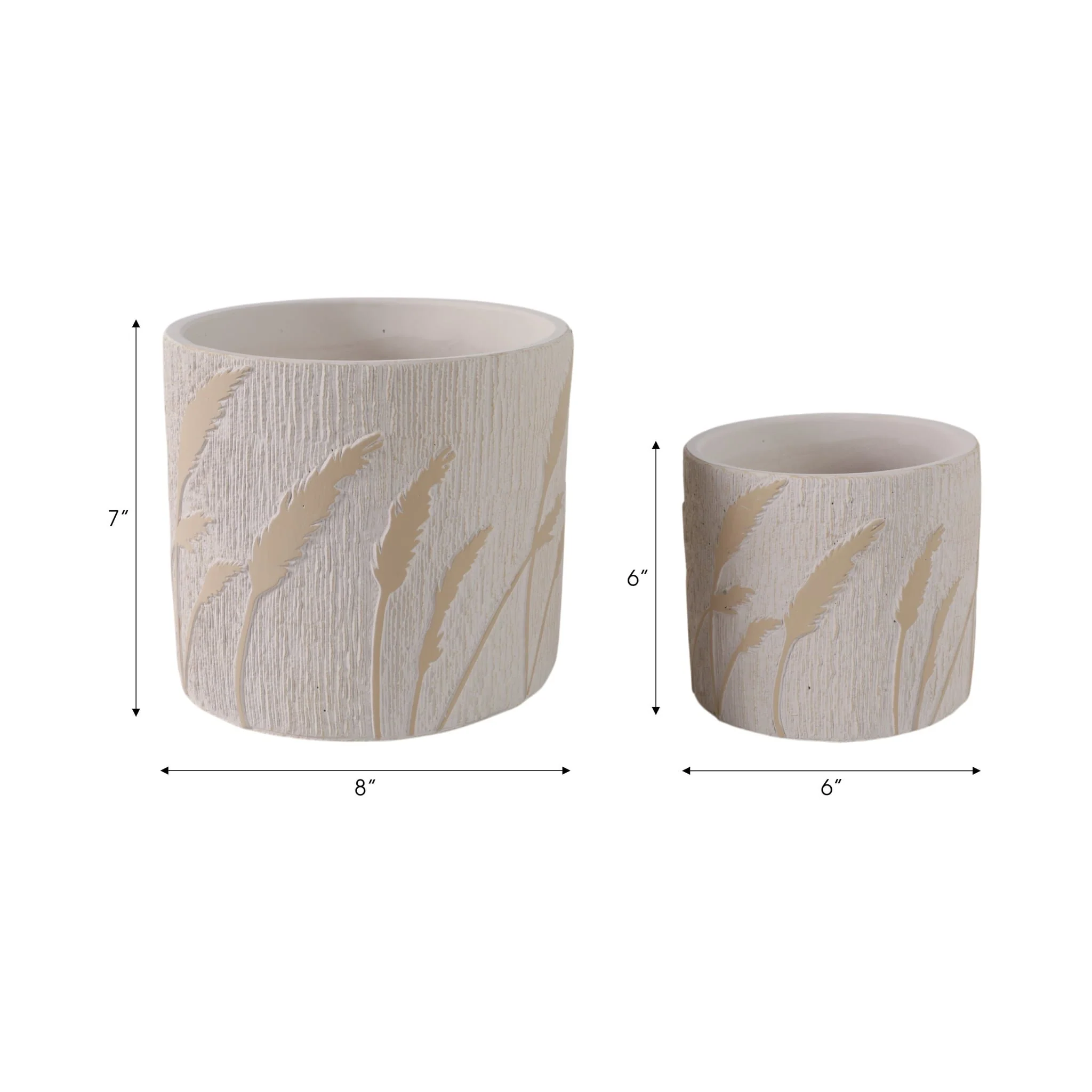 S/2 6/8" Wispy Wildflowers Planters, Ivory - Image 9