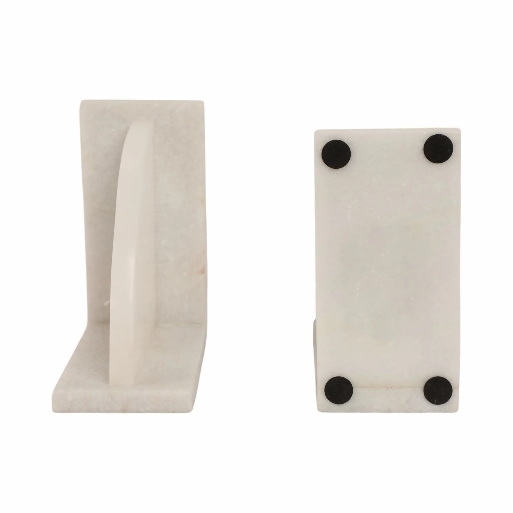 S/2 6" Alabaster Arc Bookends, White - Image 6