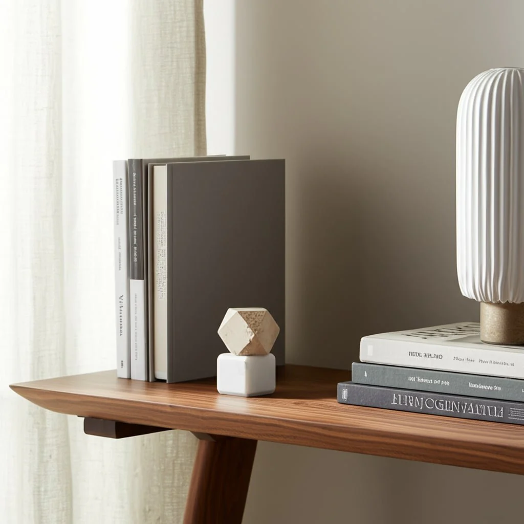 S/2 6" Marble Bookends W/ Travertine Hex Orb, Tan/ - Image 10