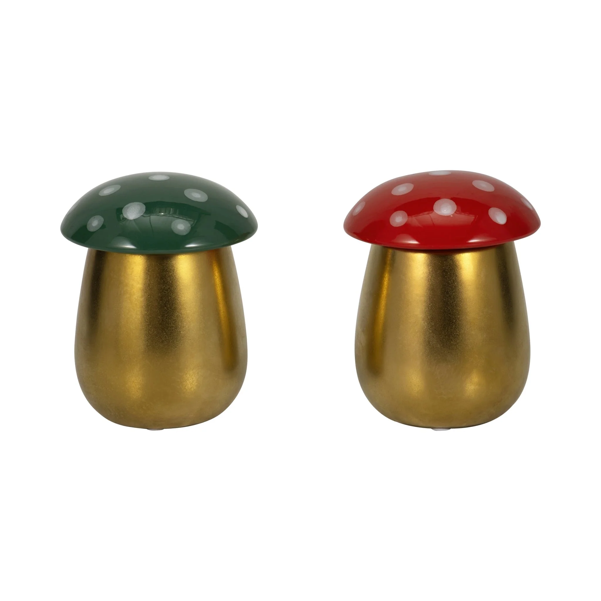 S/2 6 Oz Santal Spruce 6" Mushroom Cndle,red/green - Image 2