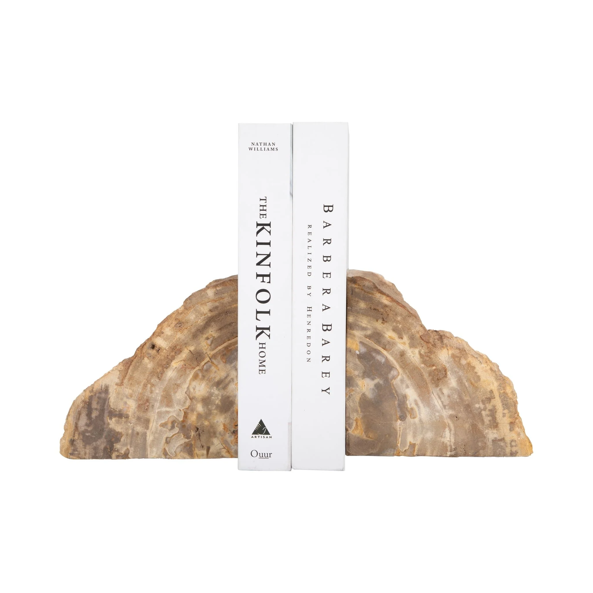 S/2 6" Petrified Wood Bookends, Natural - Image 2