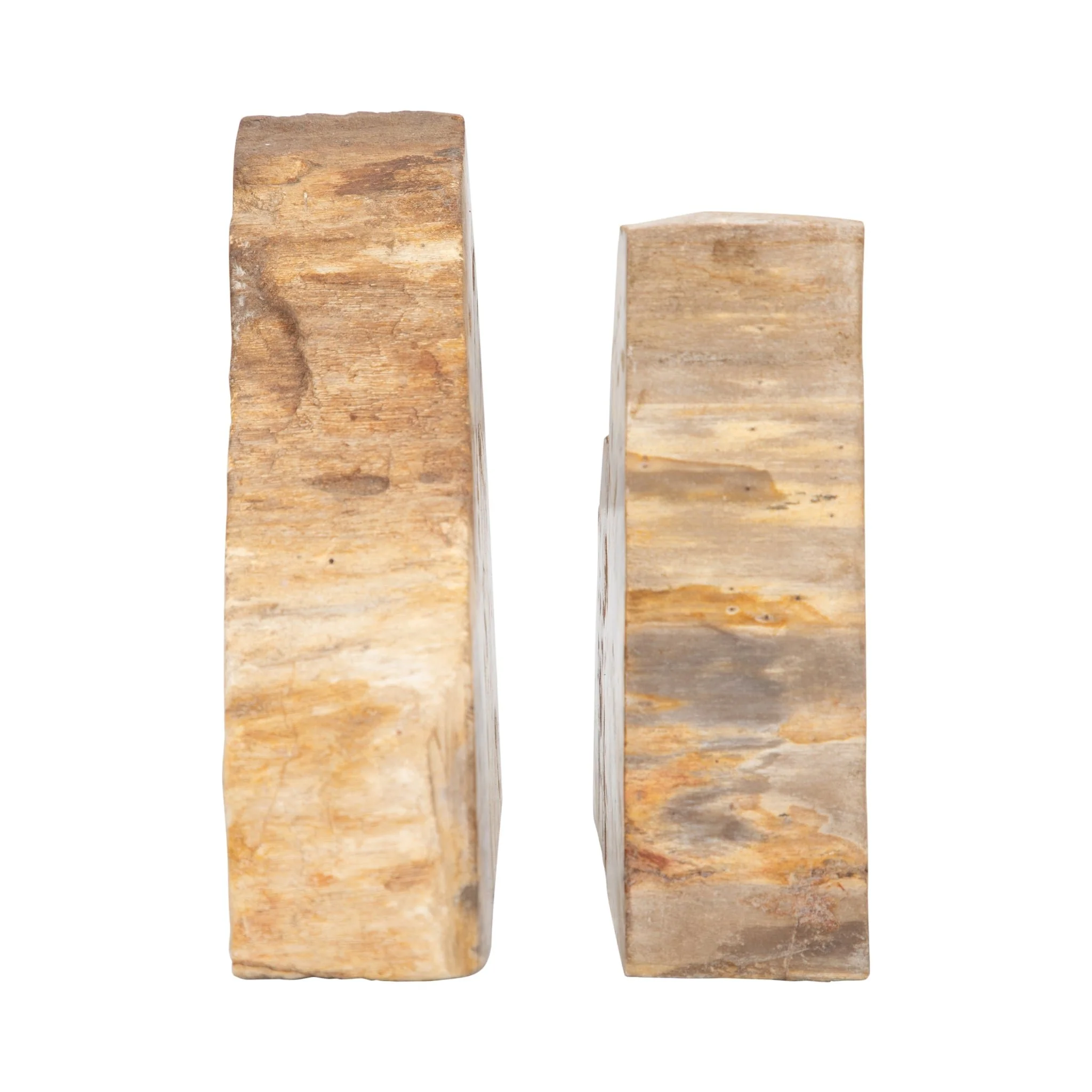 S/2 6" Petrified Wood Bookends, Natural - Image 4