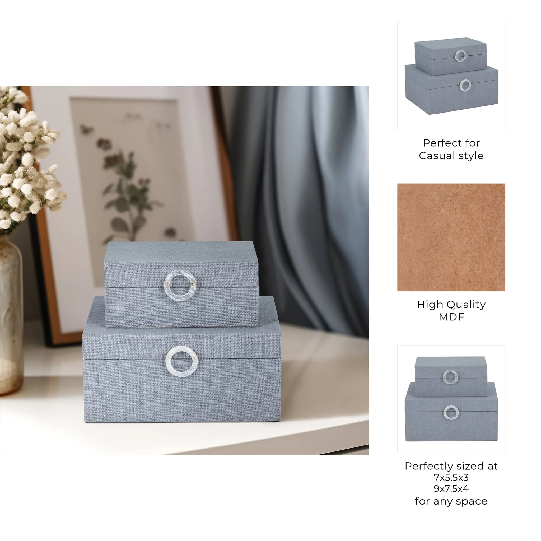 S/2 7/9" Box W/ Ring Detail, Denim Blue - Image 10