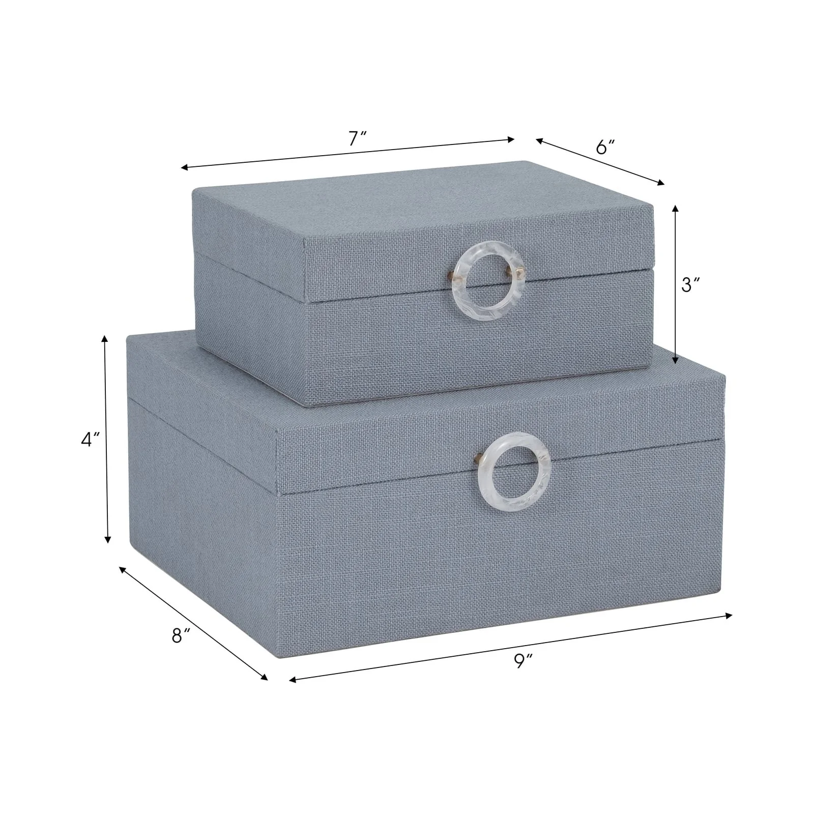 S/2 7/9" Box W/ Ring Detail, Denim Blue - Image 9