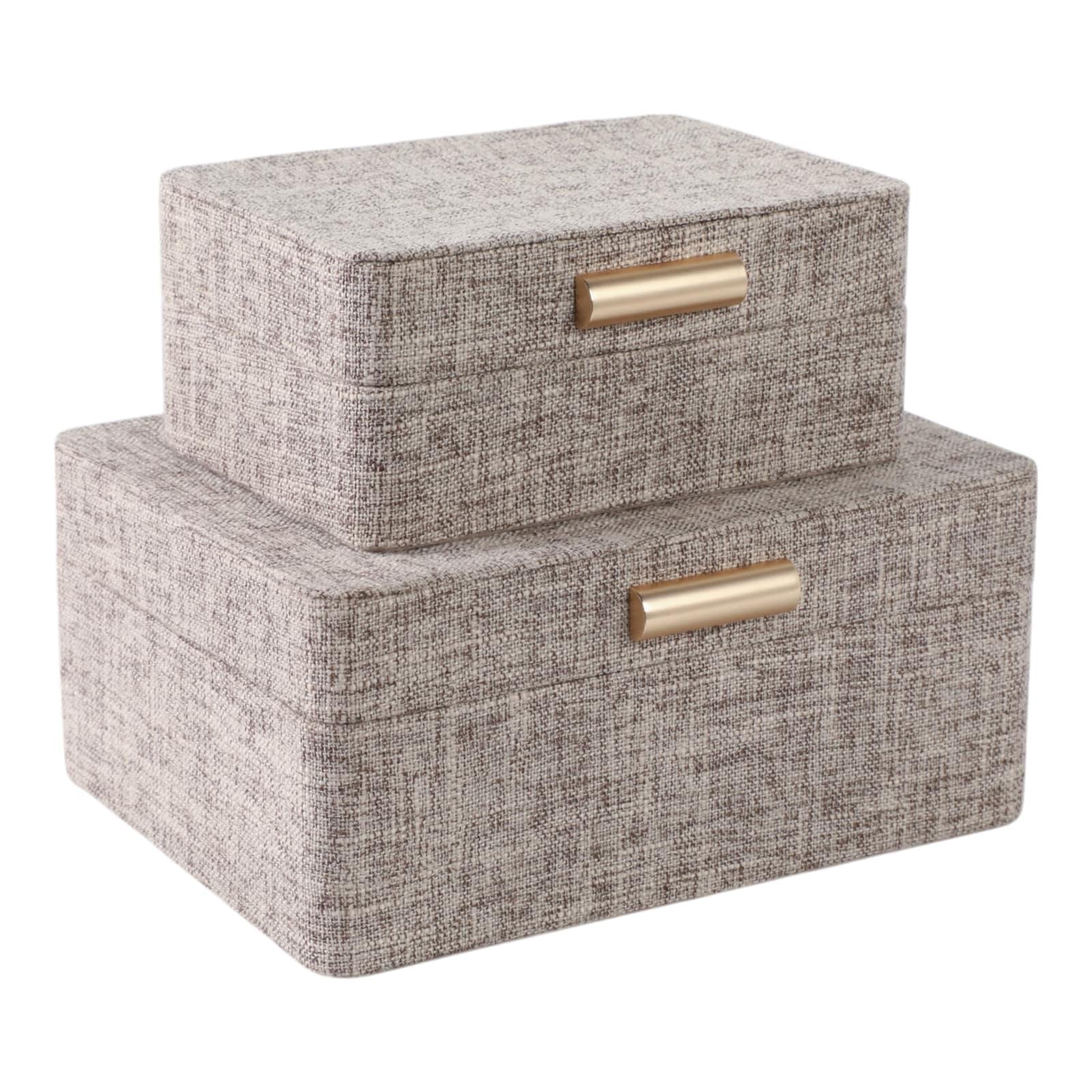S/2 7/9" Rounded Corner Boxes, Brown - Image 4