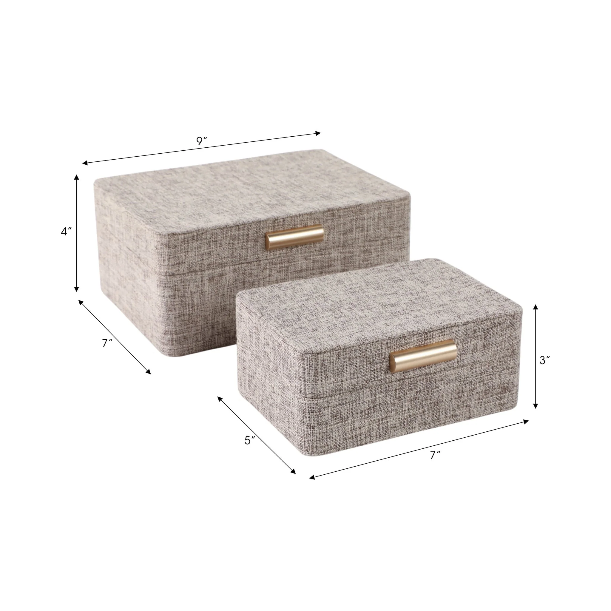 S/2 7/9" Rounded Corner Boxes, Brown - Image 5