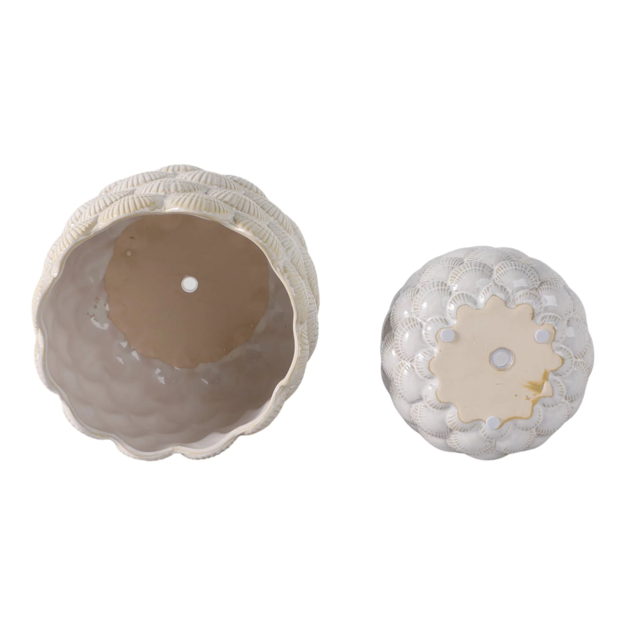 S/2 7/9" Seashell Planters, White - Image 8