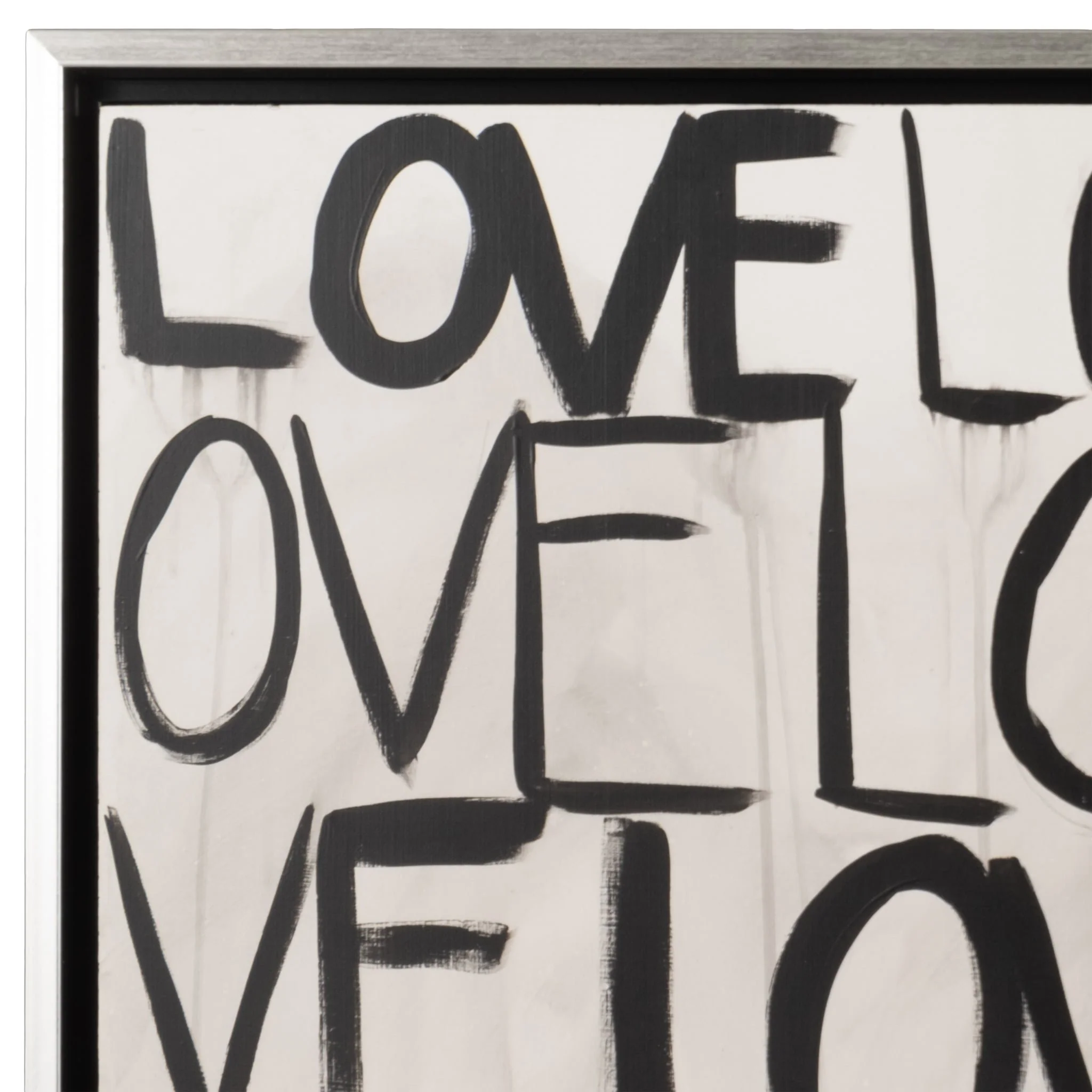 S/2 71x59 Hand Painted Love Scribble, Black/white - Image 5