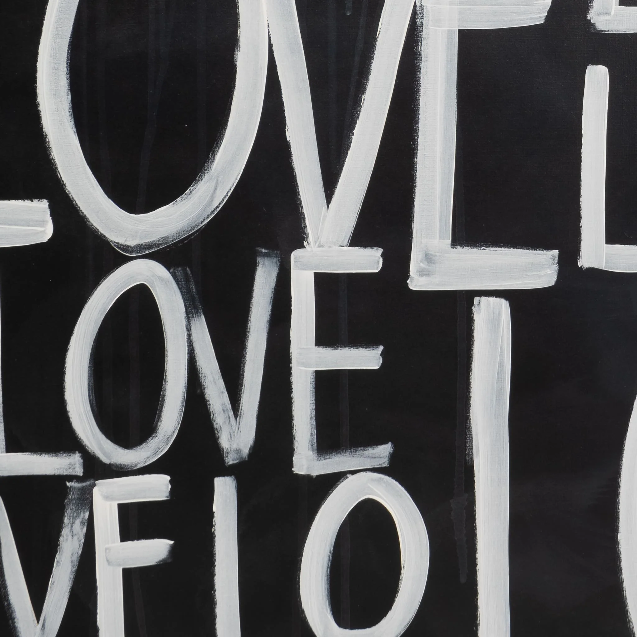 S/2 71x59 Hand Painted Love Scribble, Black/white - Image 6