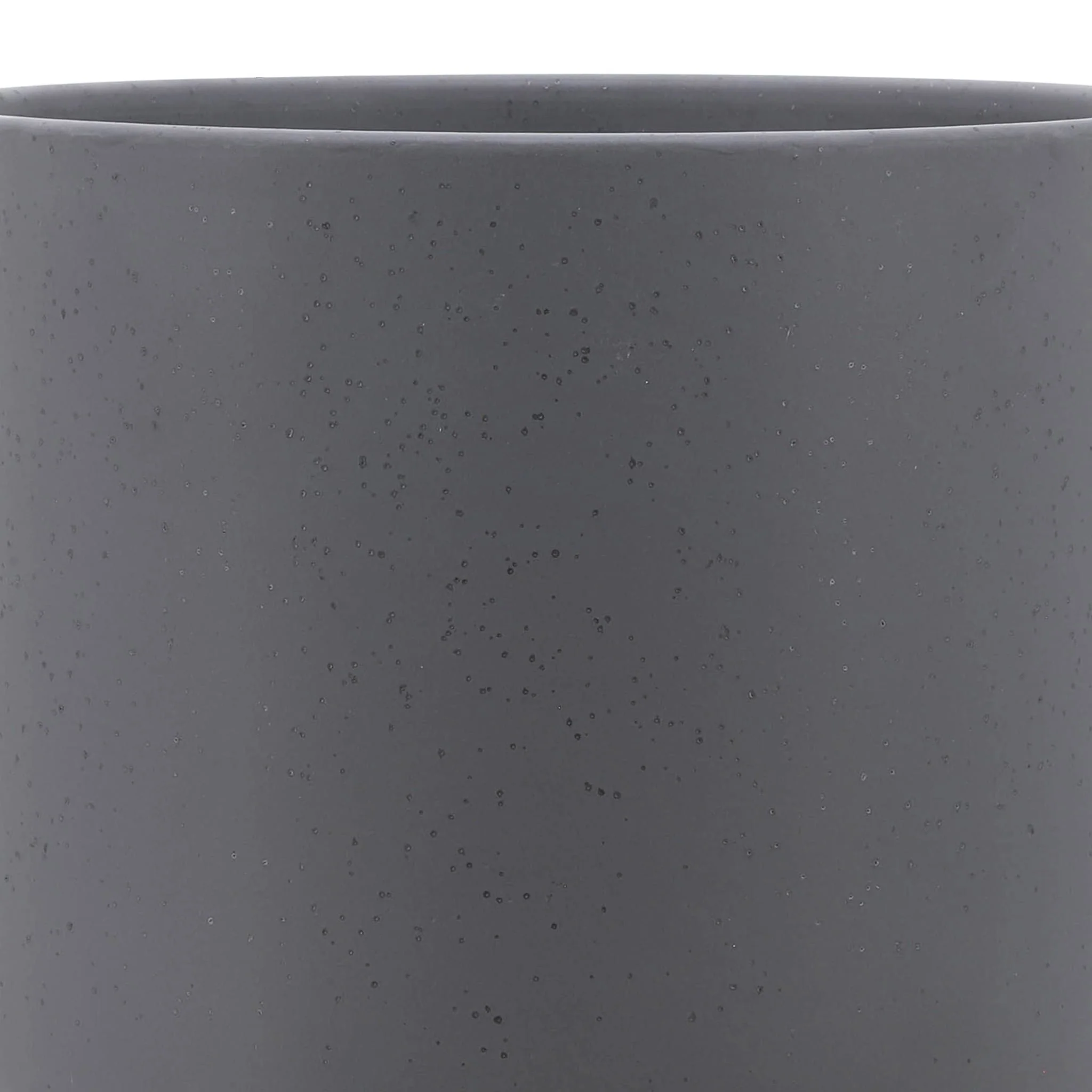 S/2 8/10" Planter W/ Wood Stand, Matte Gray - Image 7